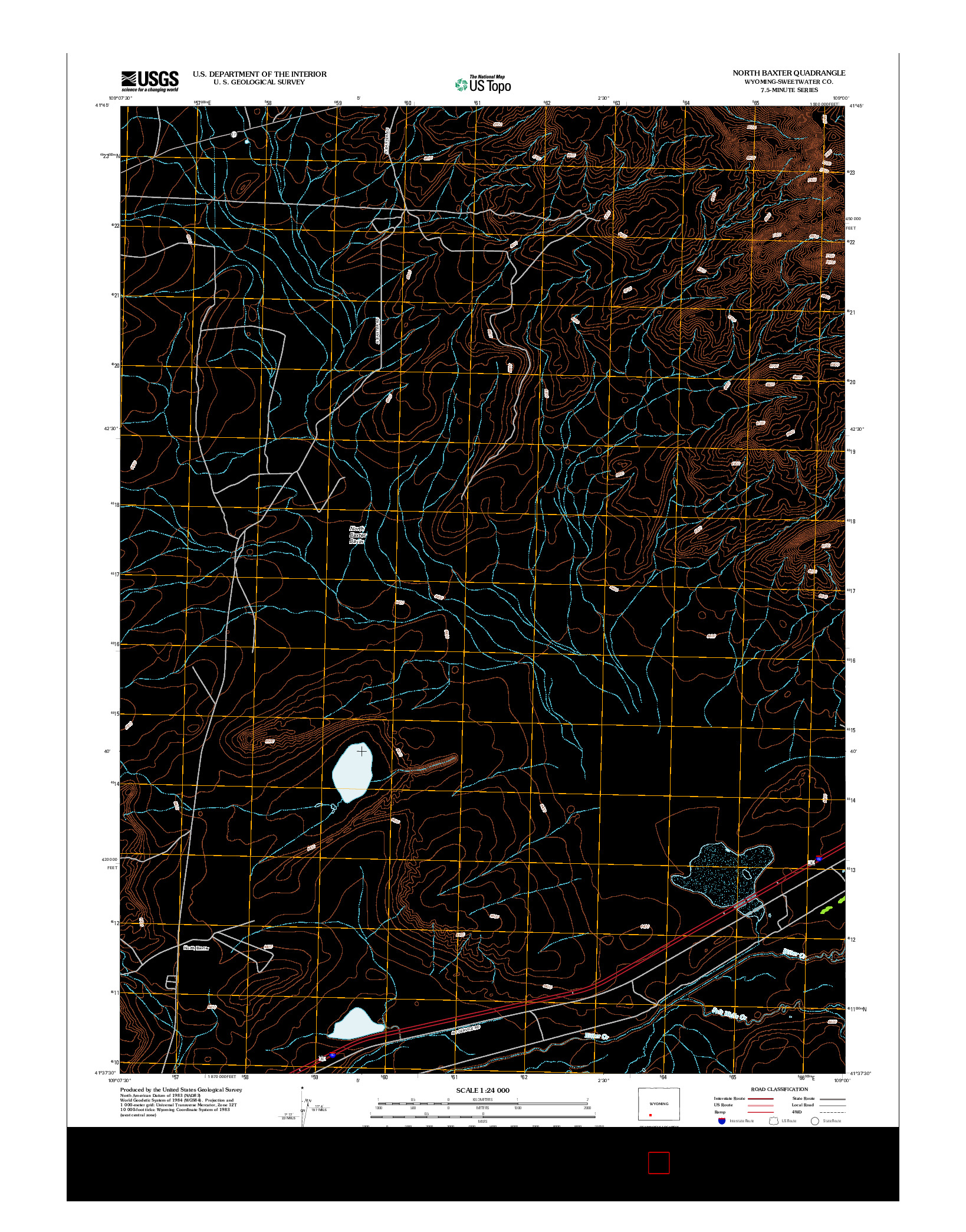 USGS US TOPO 7.5-MINUTE MAP FOR NORTH BAXTER, WY 2012