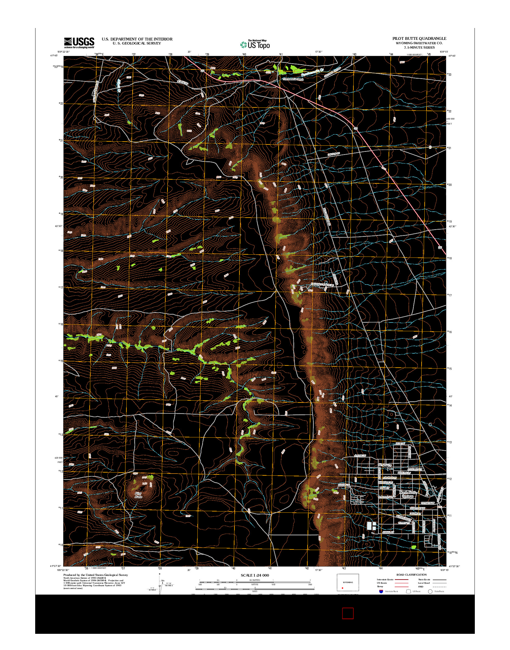 USGS US TOPO 7.5-MINUTE MAP FOR PILOT BUTTE, WY 2012