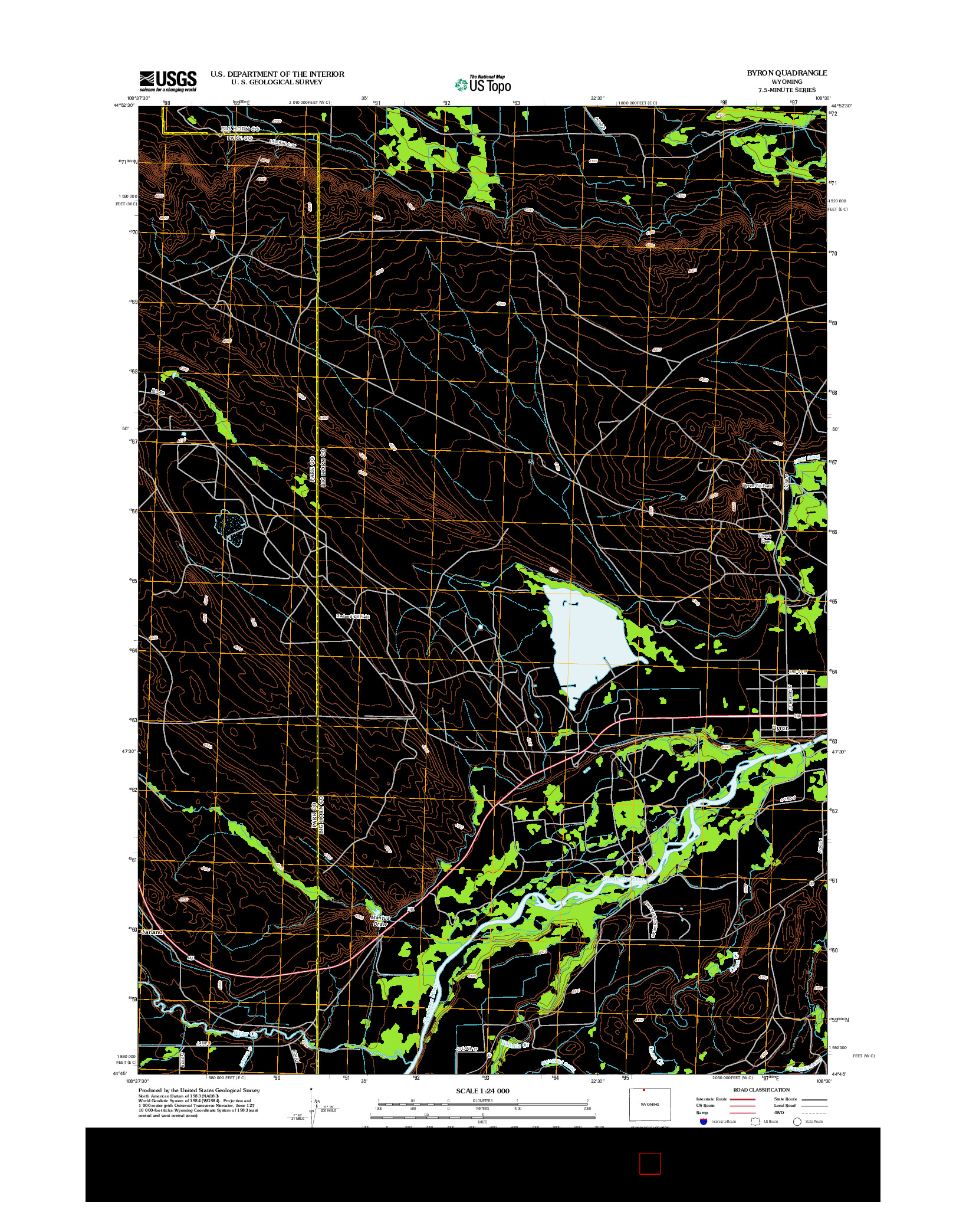 USGS US TOPO 7.5-MINUTE MAP FOR BYRON, WY 2012