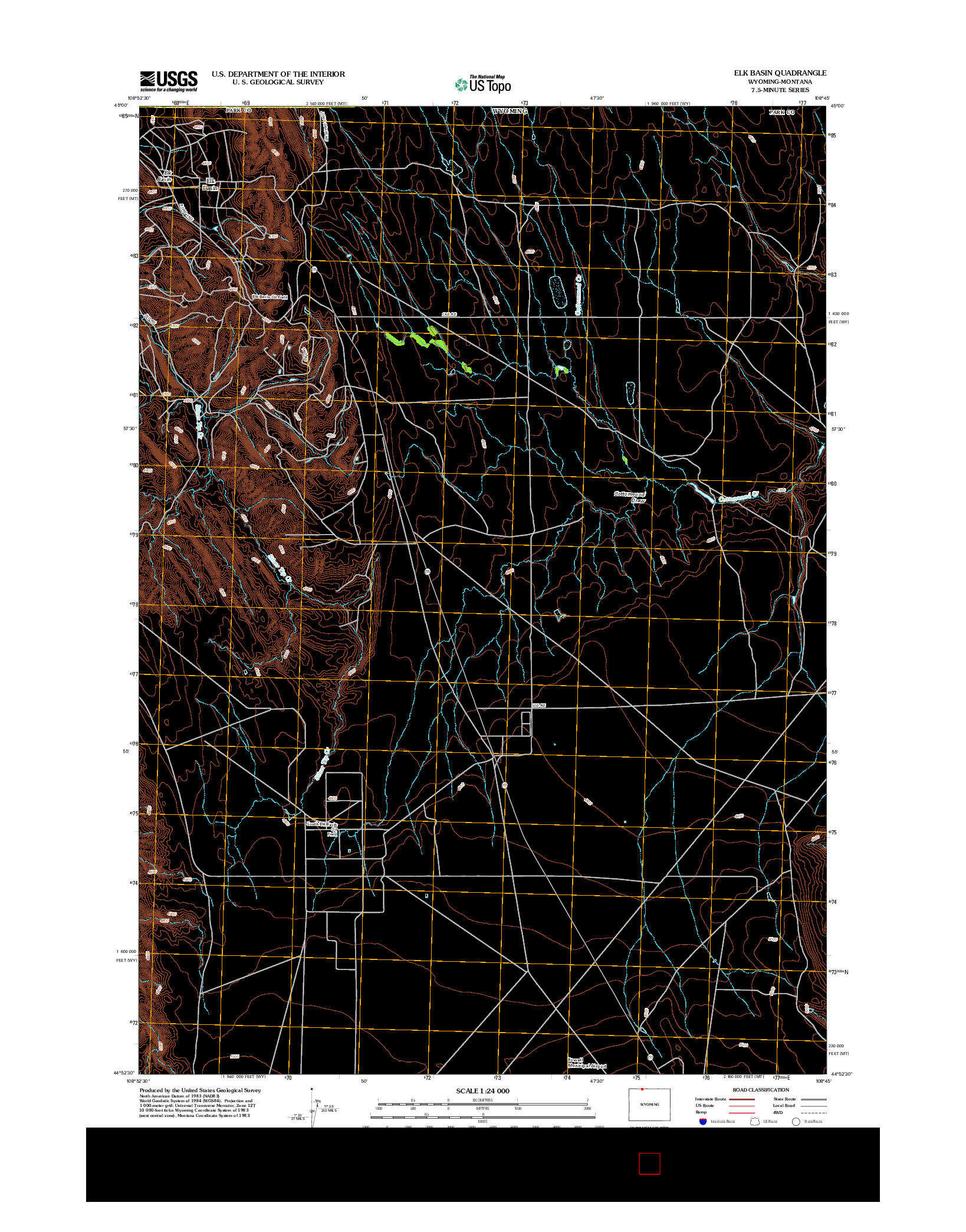 USGS US TOPO 7.5-MINUTE MAP FOR ELK BASIN, WY-MT 2012