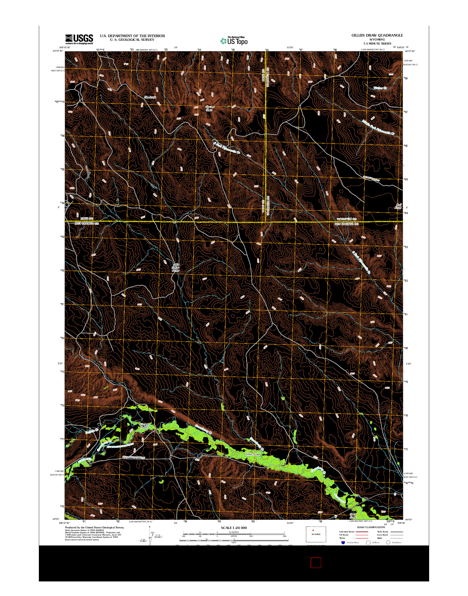 USGS US TOPO 7.5-MINUTE MAP FOR GILLIES DRAW, WY 2012