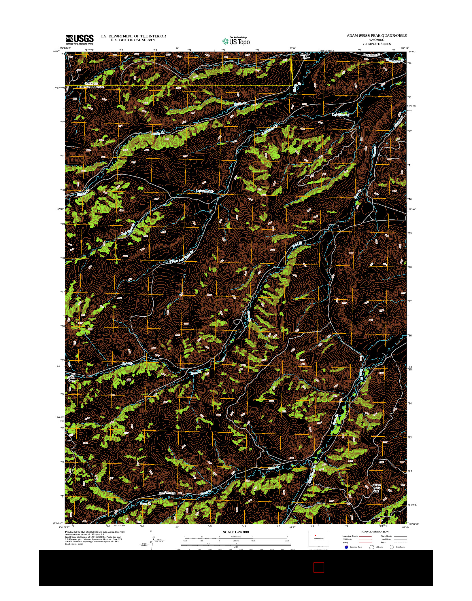USGS US TOPO 7.5-MINUTE MAP FOR ADAM WEISS PEAK, WY 2012
