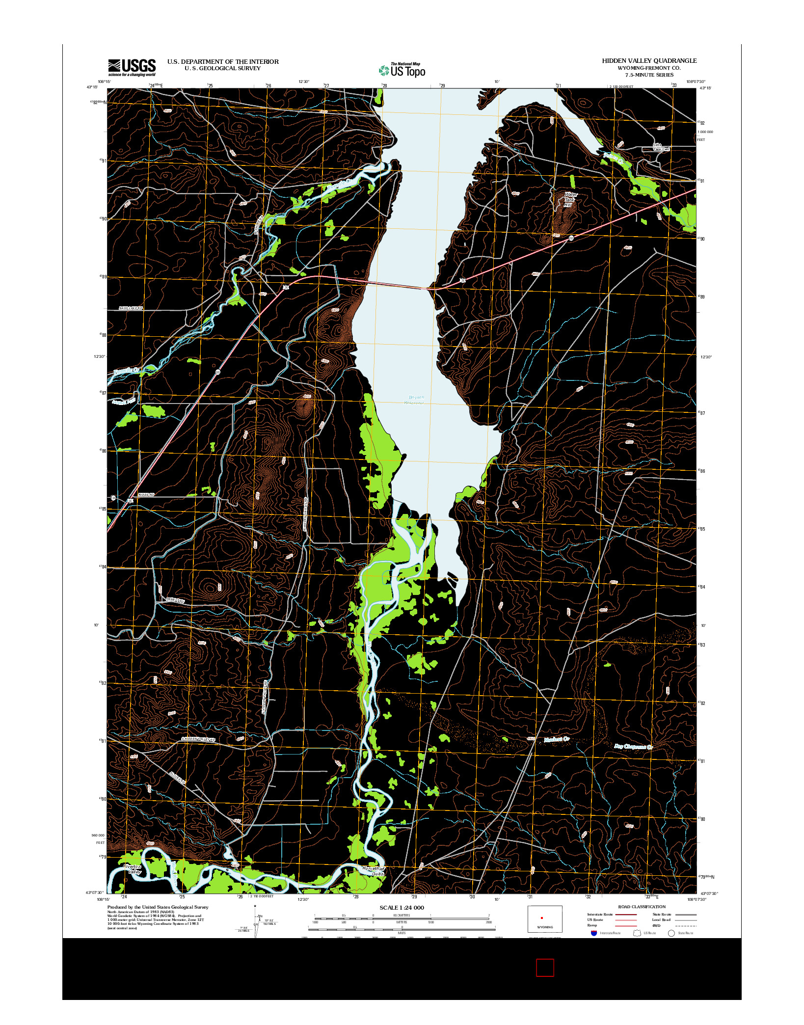 USGS US TOPO 7.5-MINUTE MAP FOR HIDDEN VALLEY, WY 2012