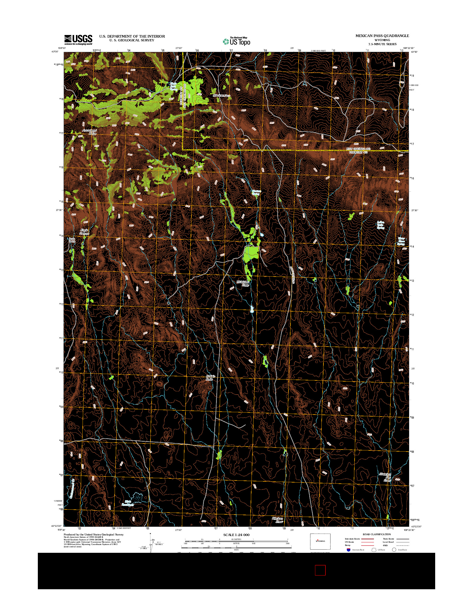 USGS US TOPO 7.5-MINUTE MAP FOR MEXICAN PASS, WY 2012