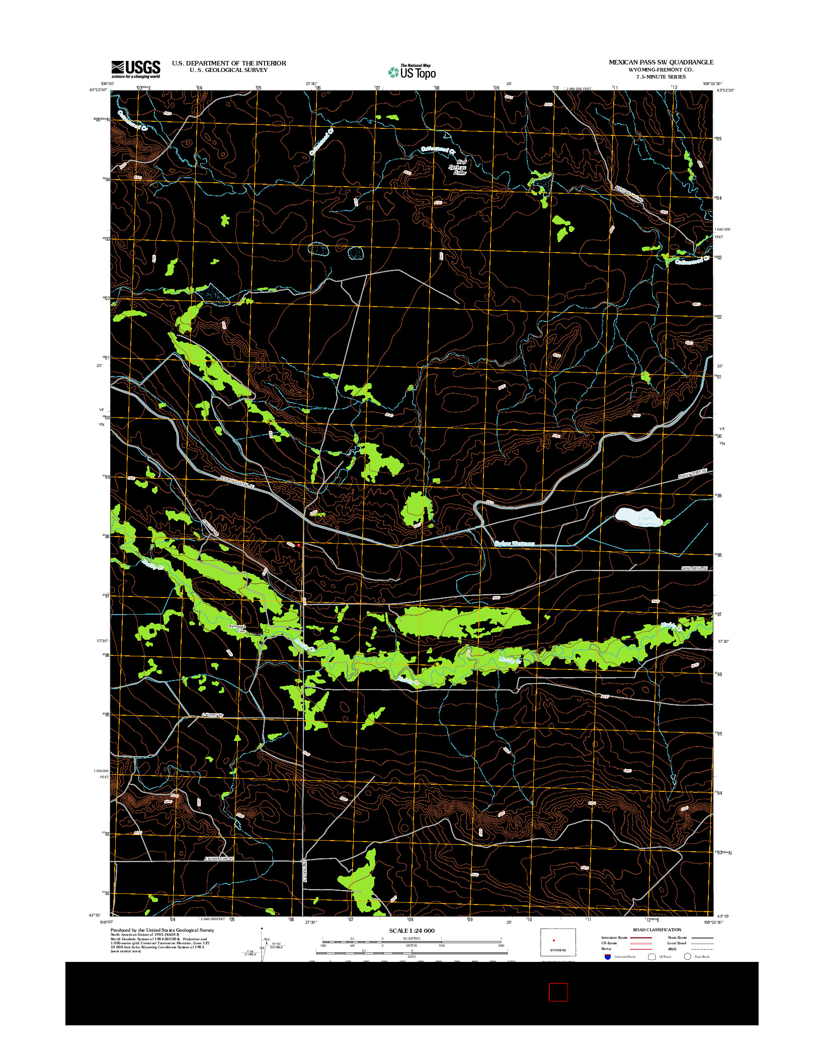 USGS US TOPO 7.5-MINUTE MAP FOR MEXICAN PASS SW, WY 2012