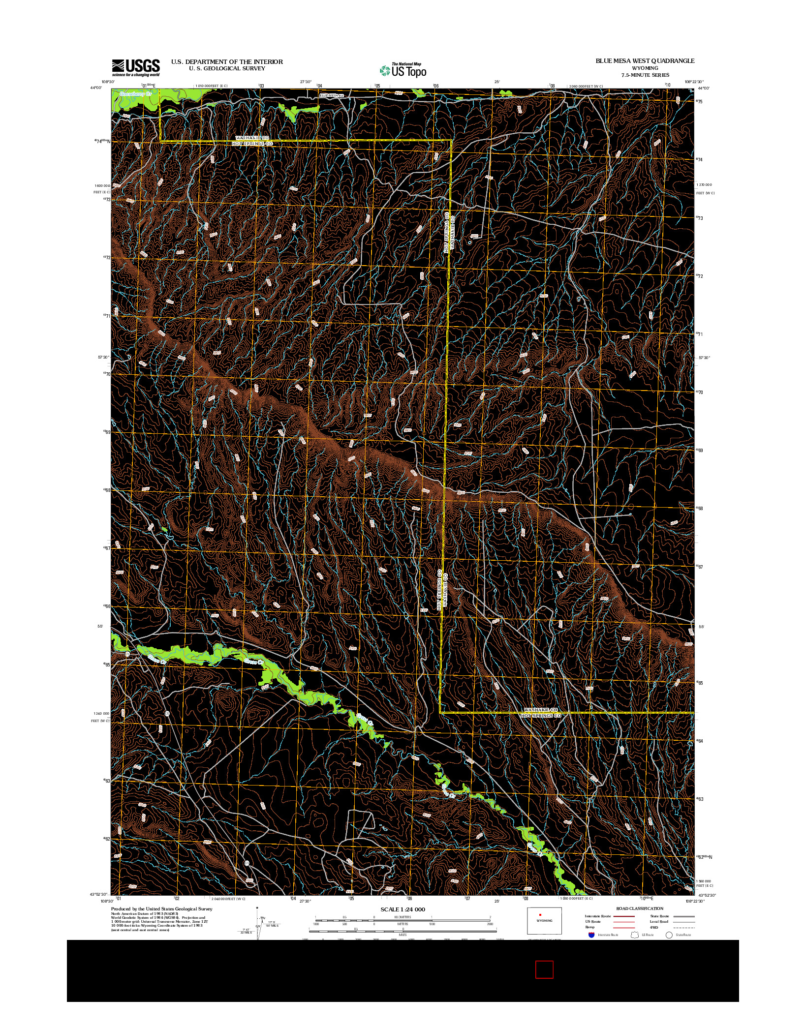 USGS US TOPO 7.5-MINUTE MAP FOR BLUE MESA WEST, WY 2012
