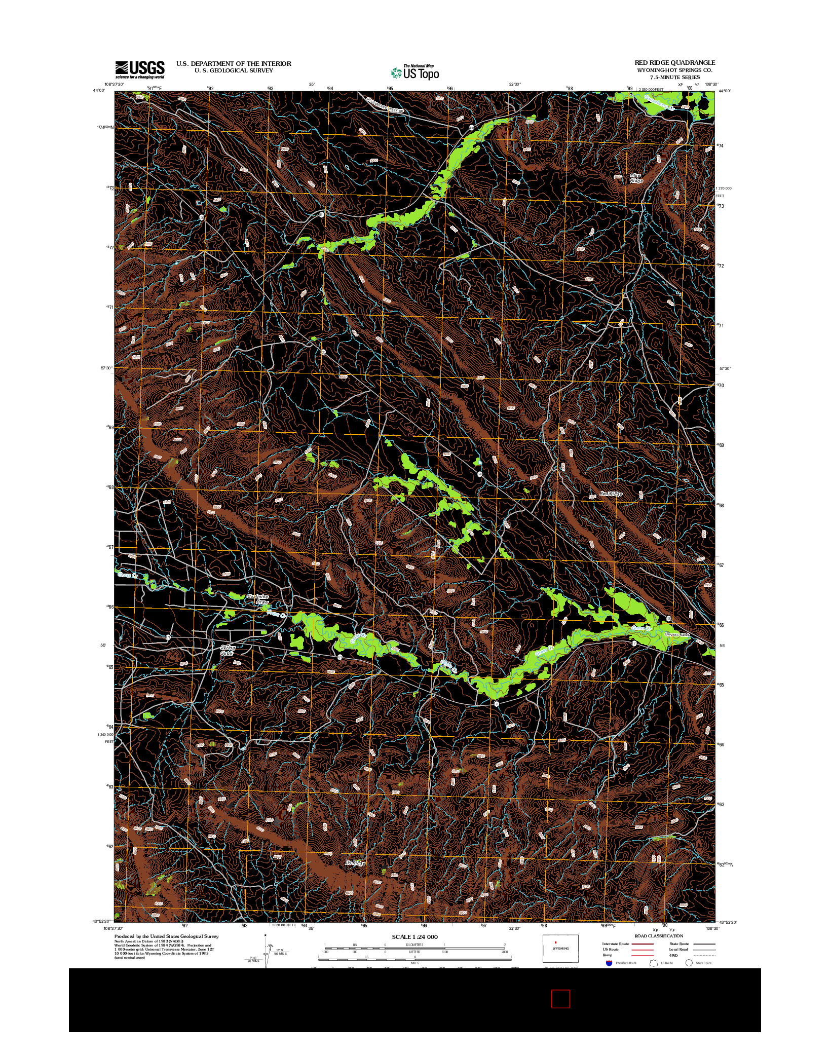 USGS US TOPO 7.5-MINUTE MAP FOR RED RIDGE, WY 2012