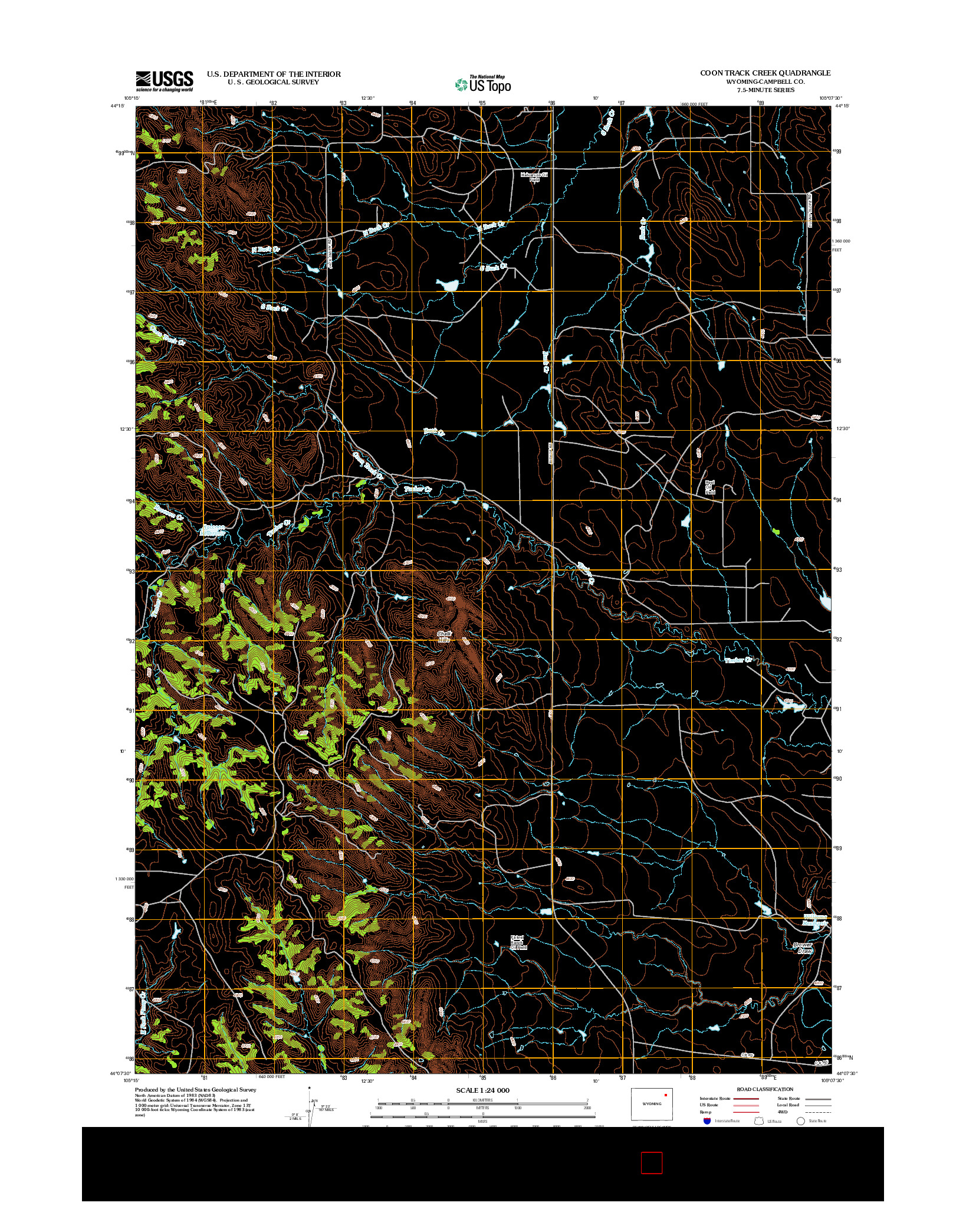 USGS US TOPO 7.5-MINUTE MAP FOR COON TRACK CREEK, WY 2012