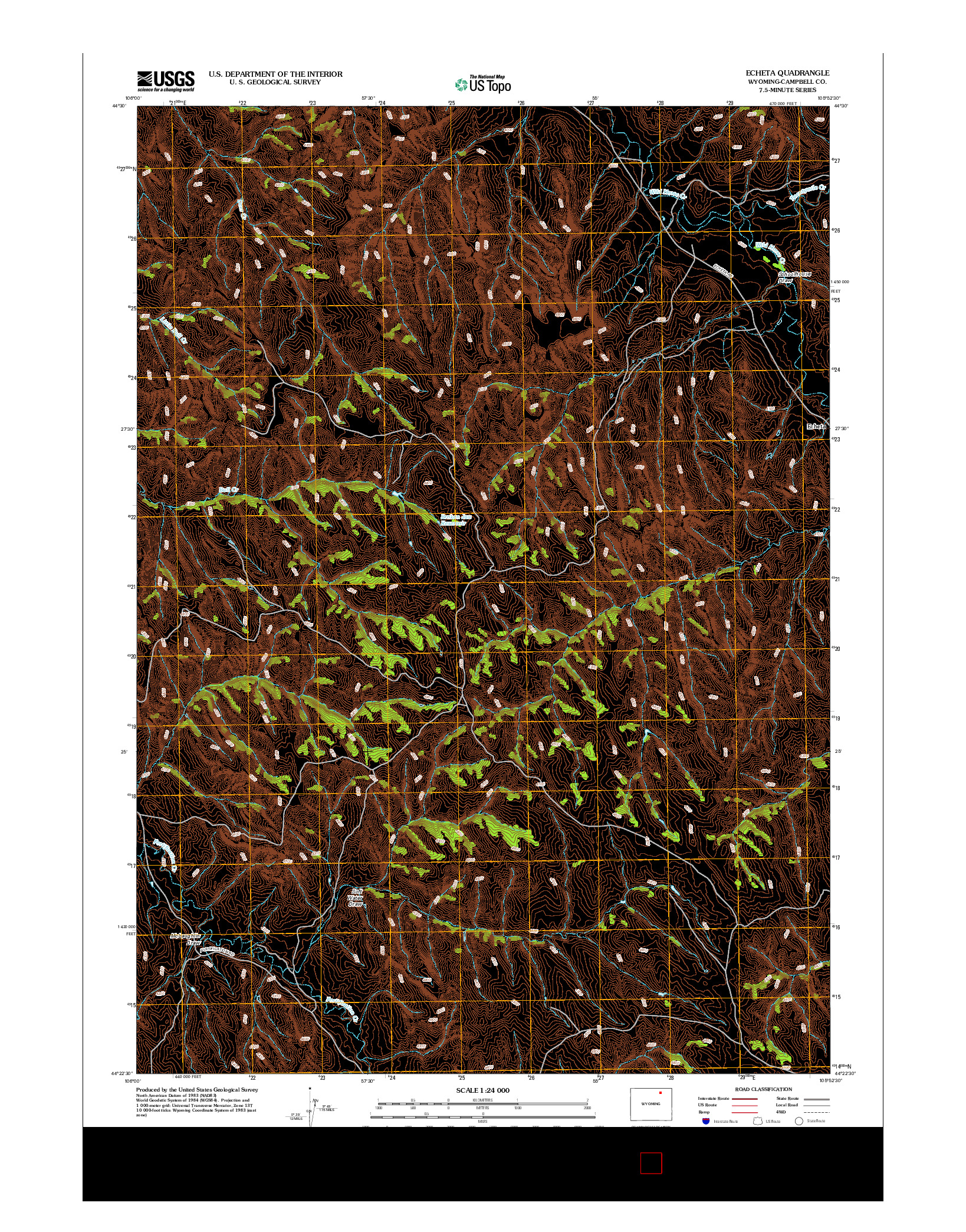 USGS US TOPO 7.5-MINUTE MAP FOR ECHETA, WY 2012