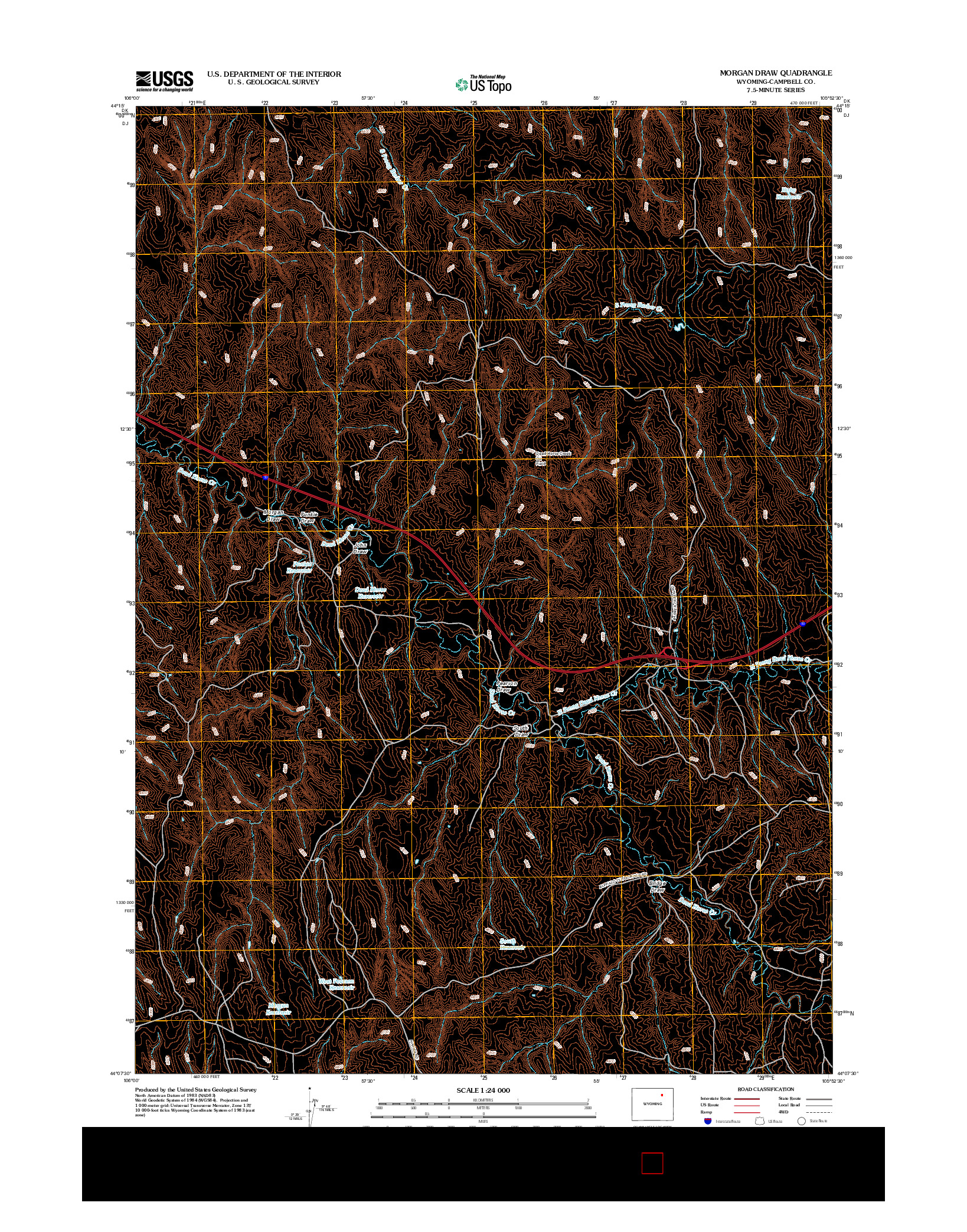 USGS US TOPO 7.5-MINUTE MAP FOR MORGAN DRAW, WY 2012