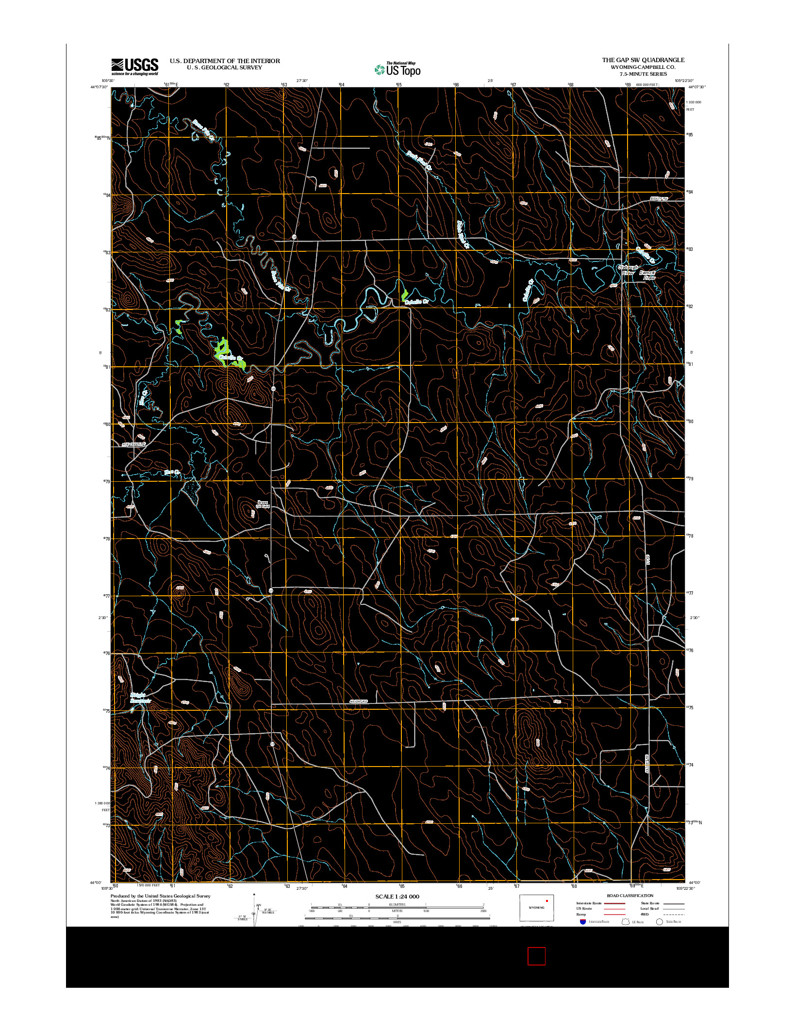 USGS US TOPO 7.5-MINUTE MAP FOR THE GAP SW, WY 2012