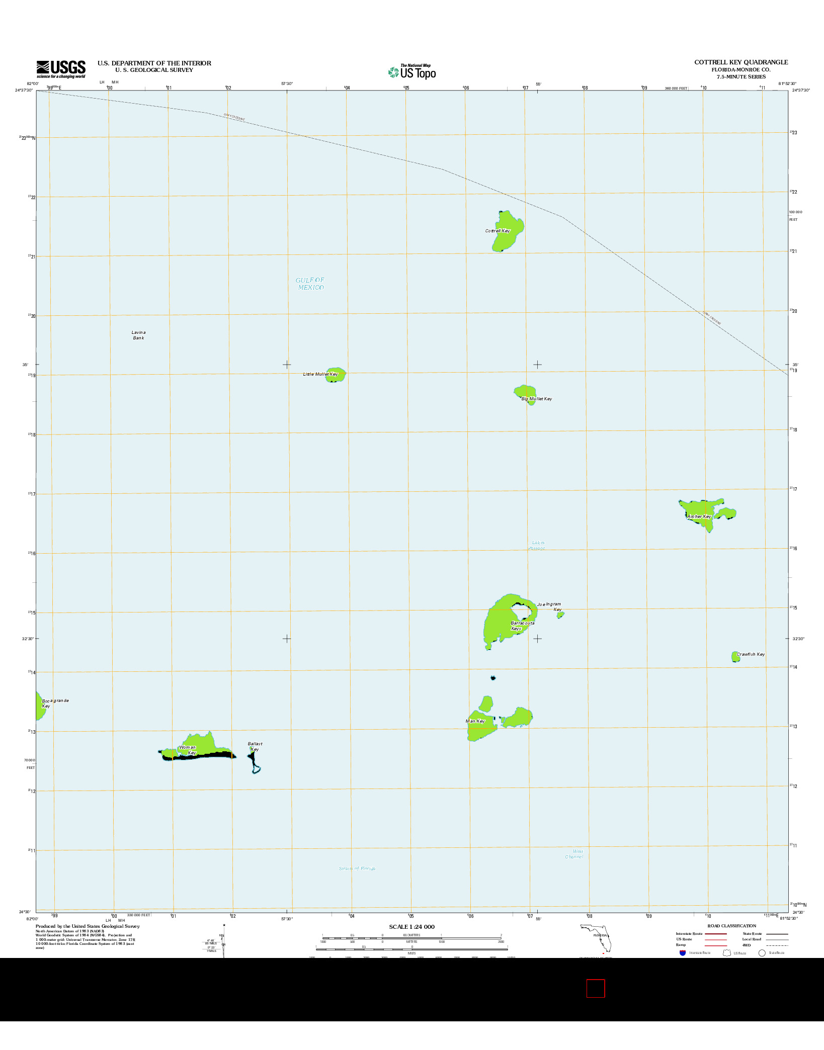 USGS US TOPO 7.5-MINUTE MAP FOR COTTRELL KEY, FL 2012