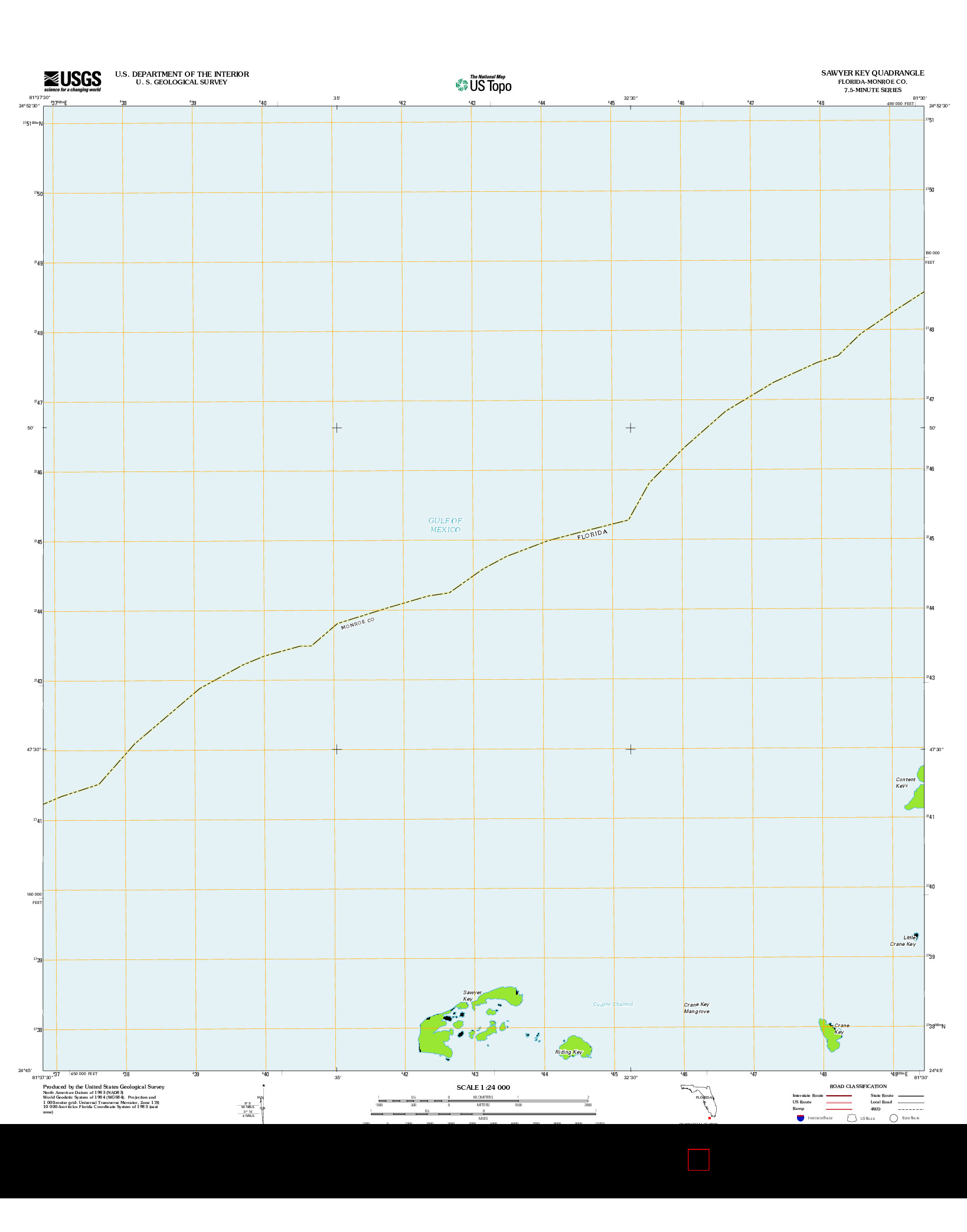 USGS US TOPO 7.5-MINUTE MAP FOR SAWYER KEY, FL 2012