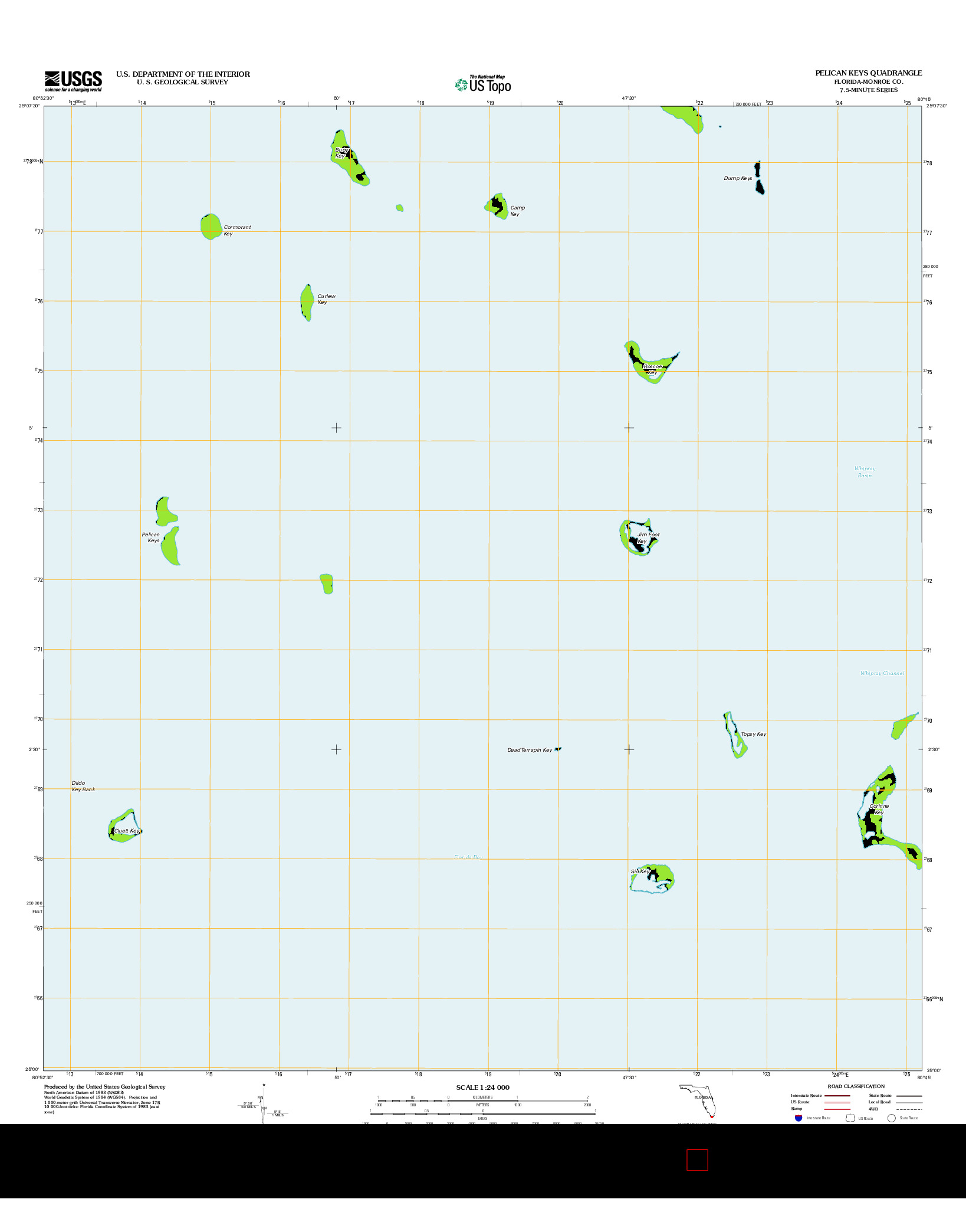 USGS US TOPO 7.5-MINUTE MAP FOR PELICAN KEYS, FL 2012