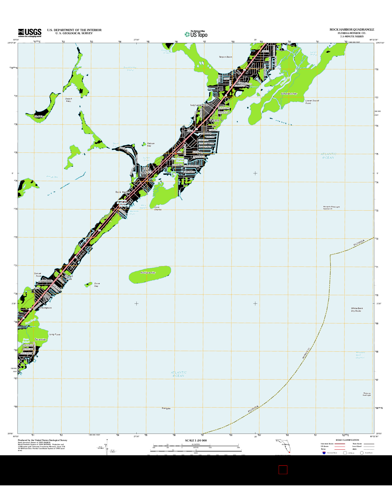USGS US TOPO 7.5-MINUTE MAP FOR ROCK HARBOR, FL 2012