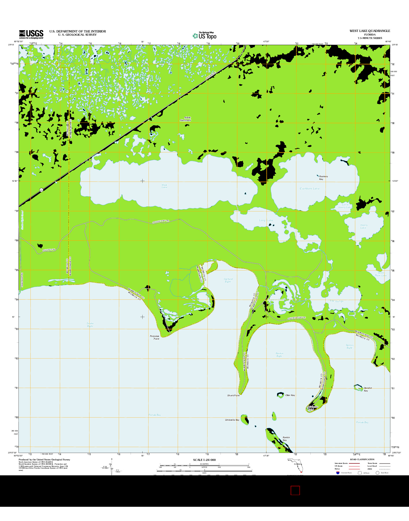 USGS US TOPO 7.5-MINUTE MAP FOR WEST LAKE, FL 2012