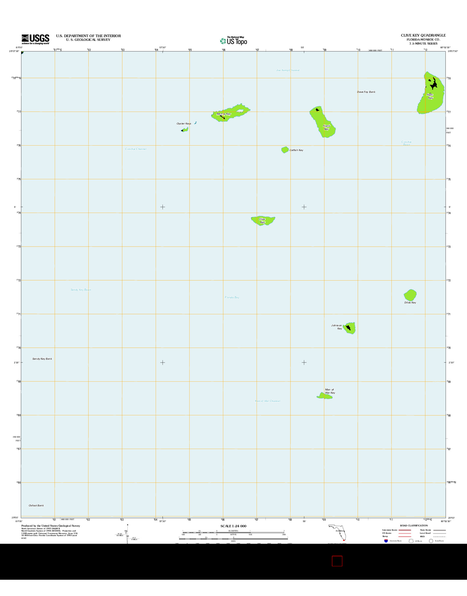 USGS US TOPO 7.5-MINUTE MAP FOR CLIVE KEY, FL 2012