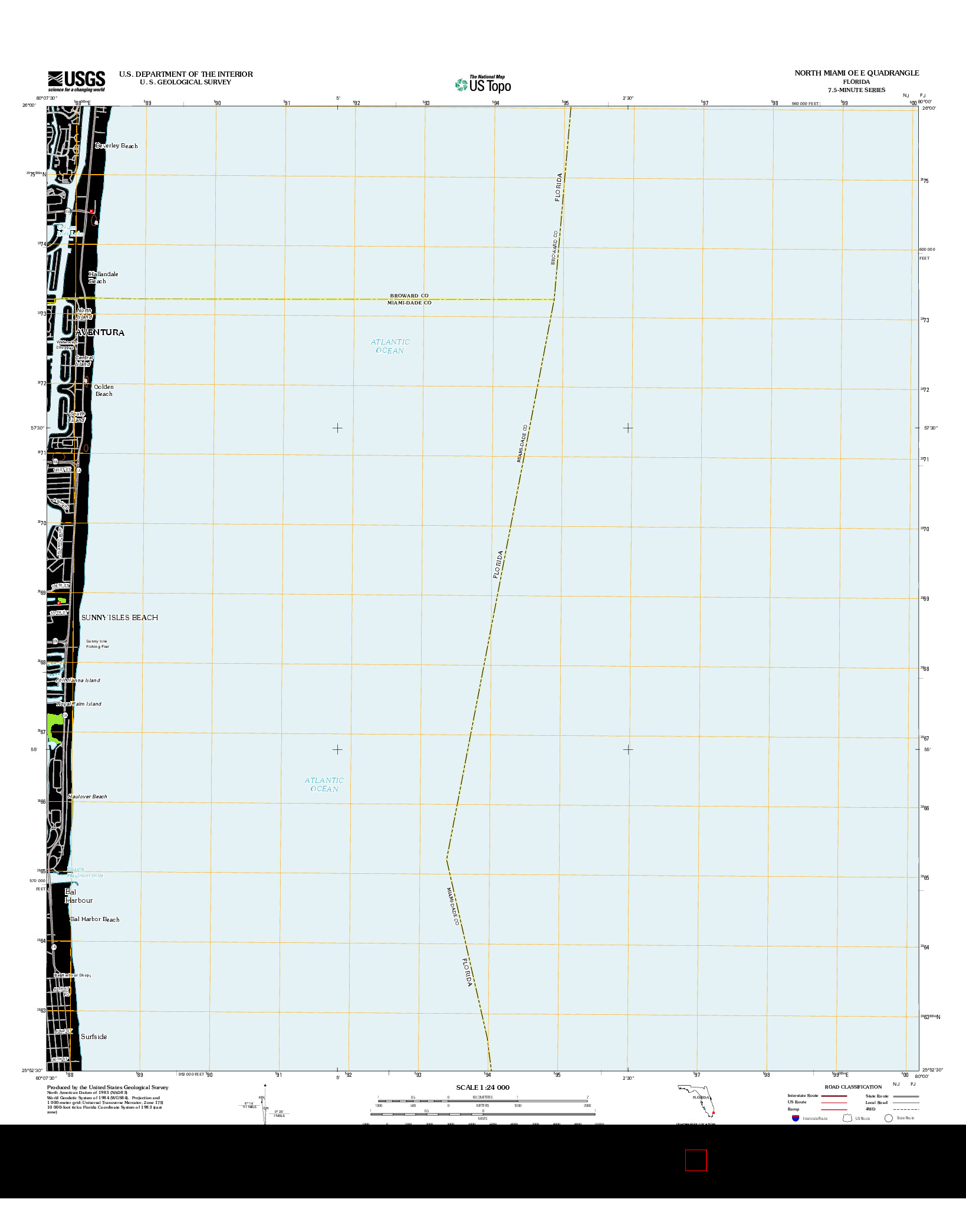 USGS US TOPO 7.5-MINUTE MAP FOR NORTH MIAMI OE E, FL 2012