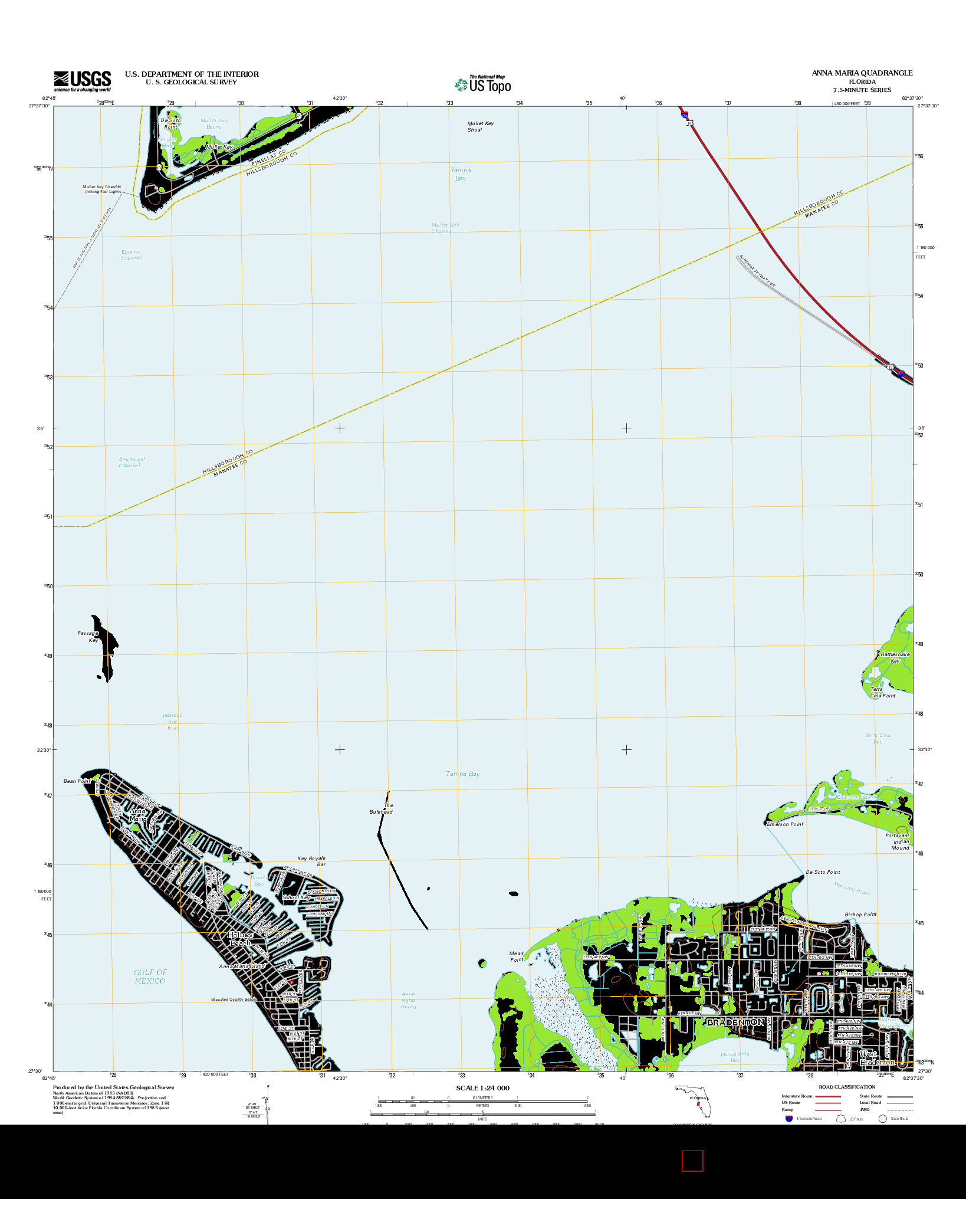 USGS US TOPO 7.5-MINUTE MAP FOR ANNA MARIA, FL 2012