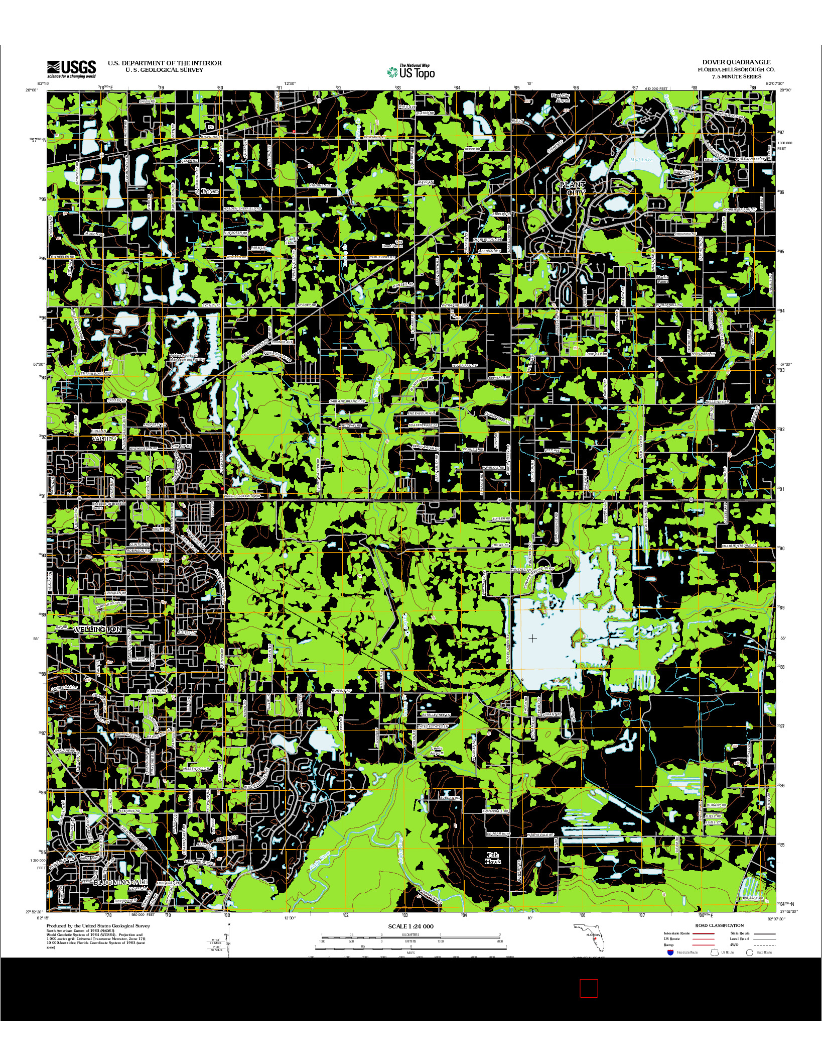 USGS US TOPO 7.5-MINUTE MAP FOR DOVER, FL 2012