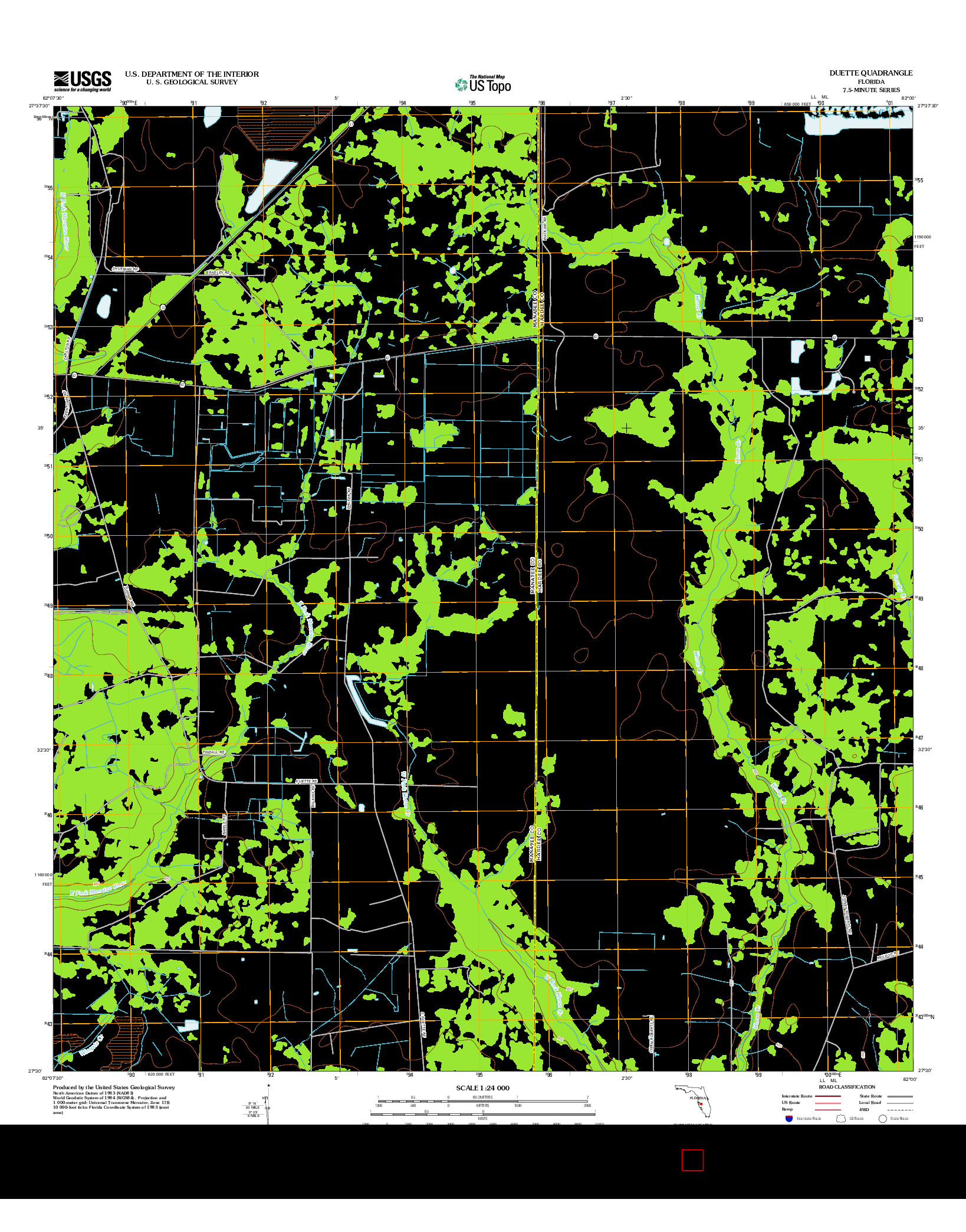 USGS US TOPO 7.5-MINUTE MAP FOR DUETTE, FL 2012