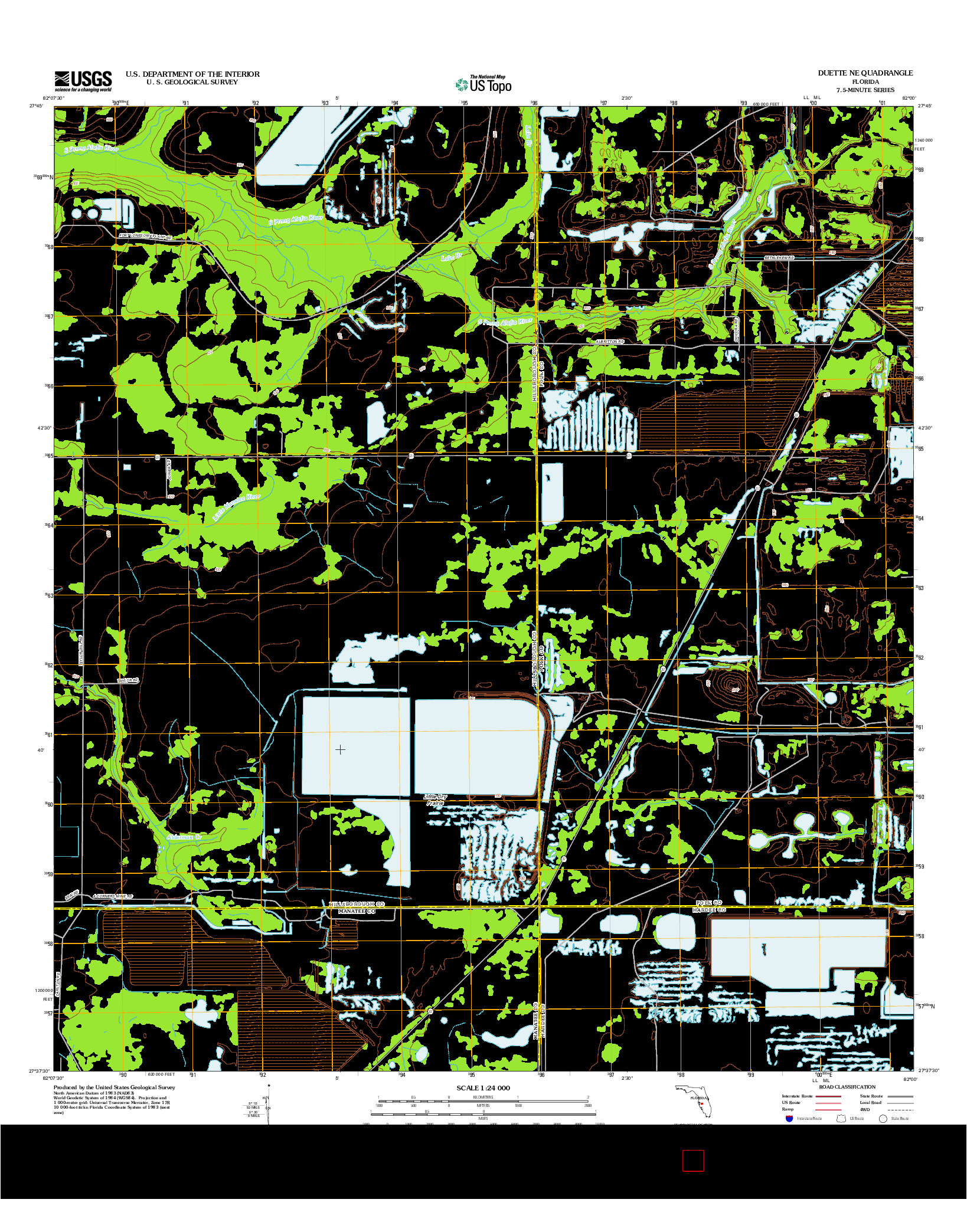 USGS US TOPO 7.5-MINUTE MAP FOR DUETTE NE, FL 2012
