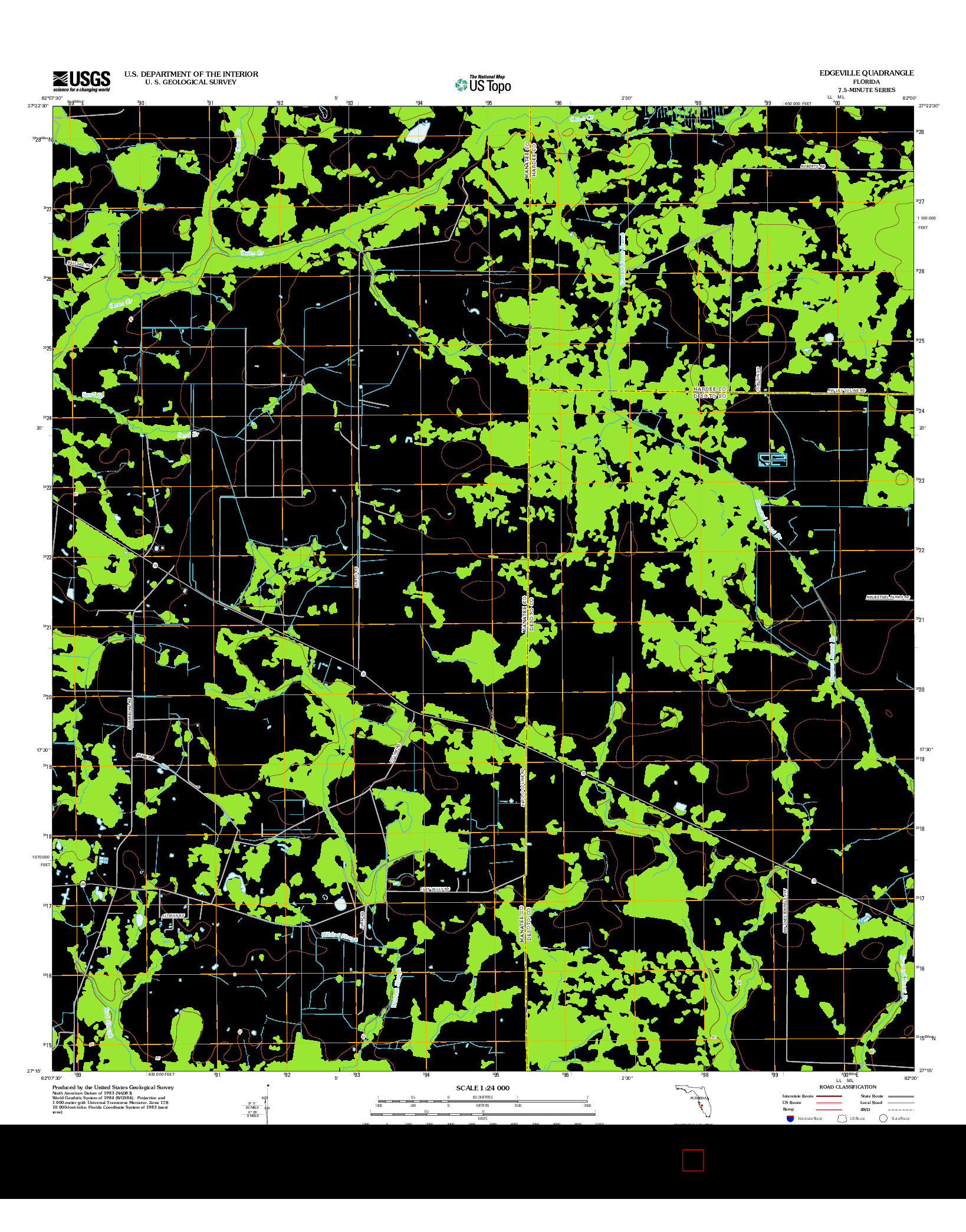 USGS US TOPO 7.5-MINUTE MAP FOR EDGEVILLE, FL 2012
