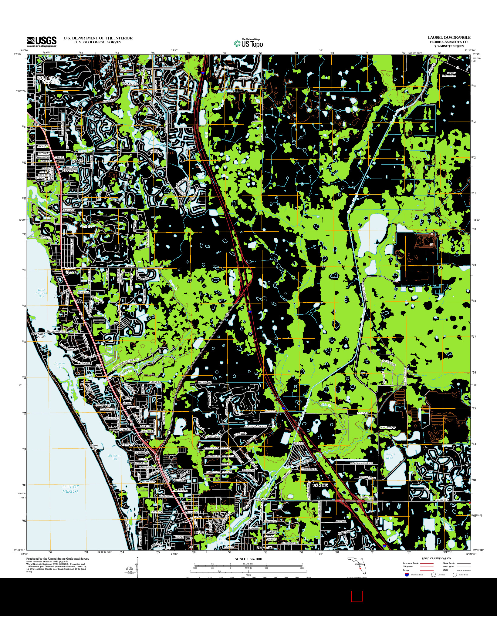 USGS US TOPO 7.5-MINUTE MAP FOR LAUREL, FL 2012