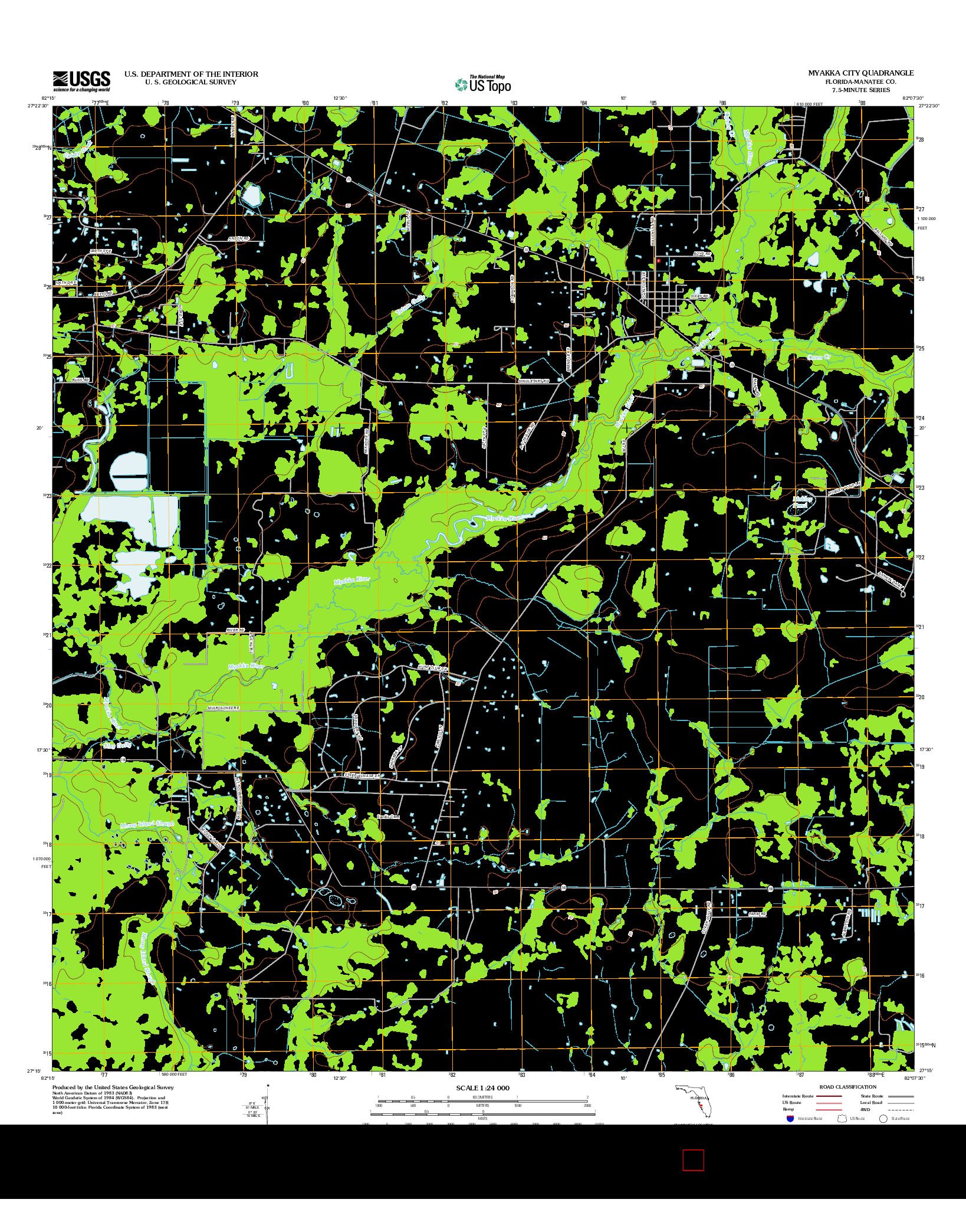 USGS US TOPO 7.5-MINUTE MAP FOR MYAKKA CITY, FL 2012