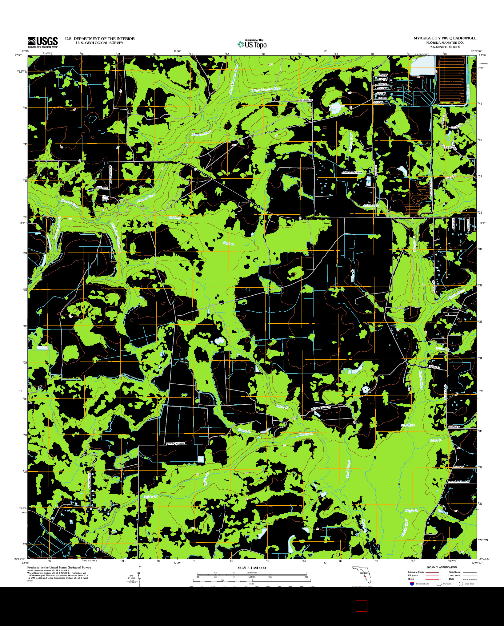 USGS US TOPO 7.5-MINUTE MAP FOR MYAKKA CITY NW, FL 2012