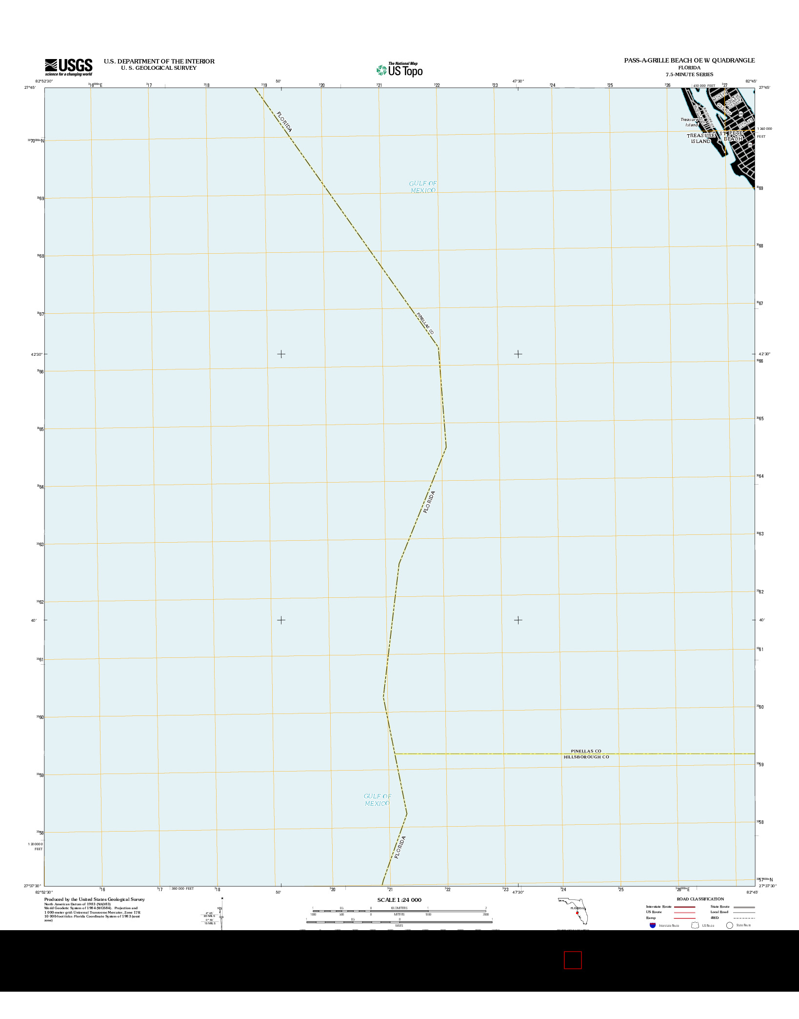 USGS US TOPO 7.5-MINUTE MAP FOR PASS-A-GRILLE BEACH OE W, FL 2012