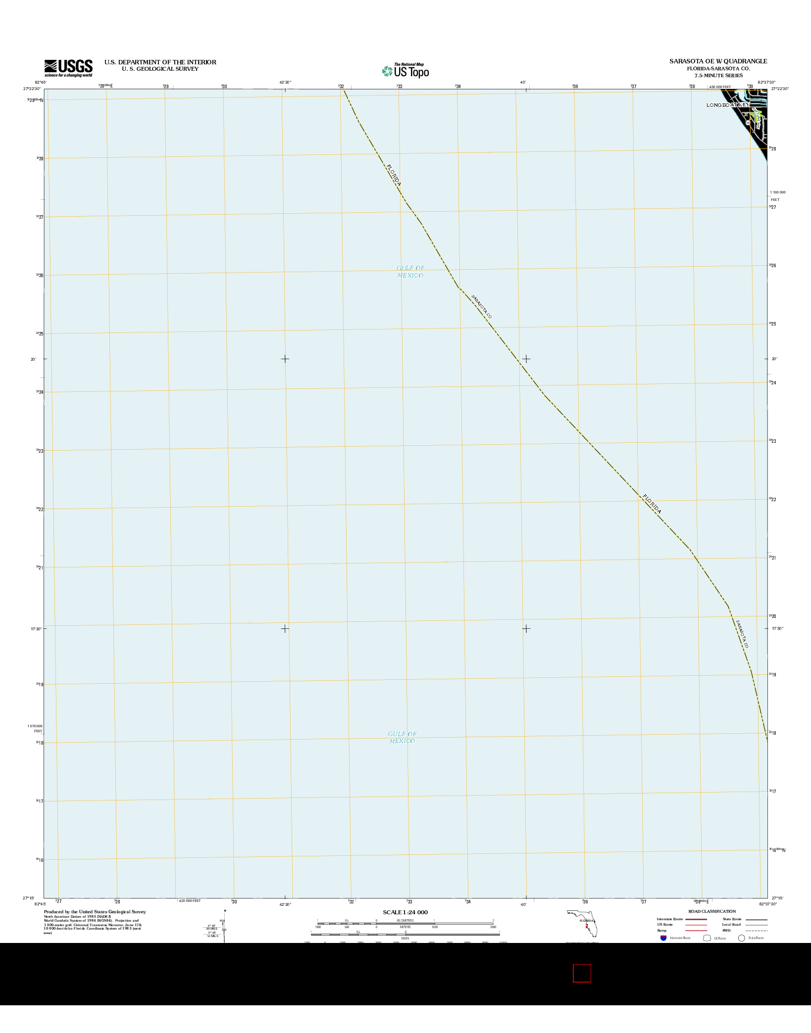USGS US TOPO 7.5-MINUTE MAP FOR SARASOTA OE W, FL 2012