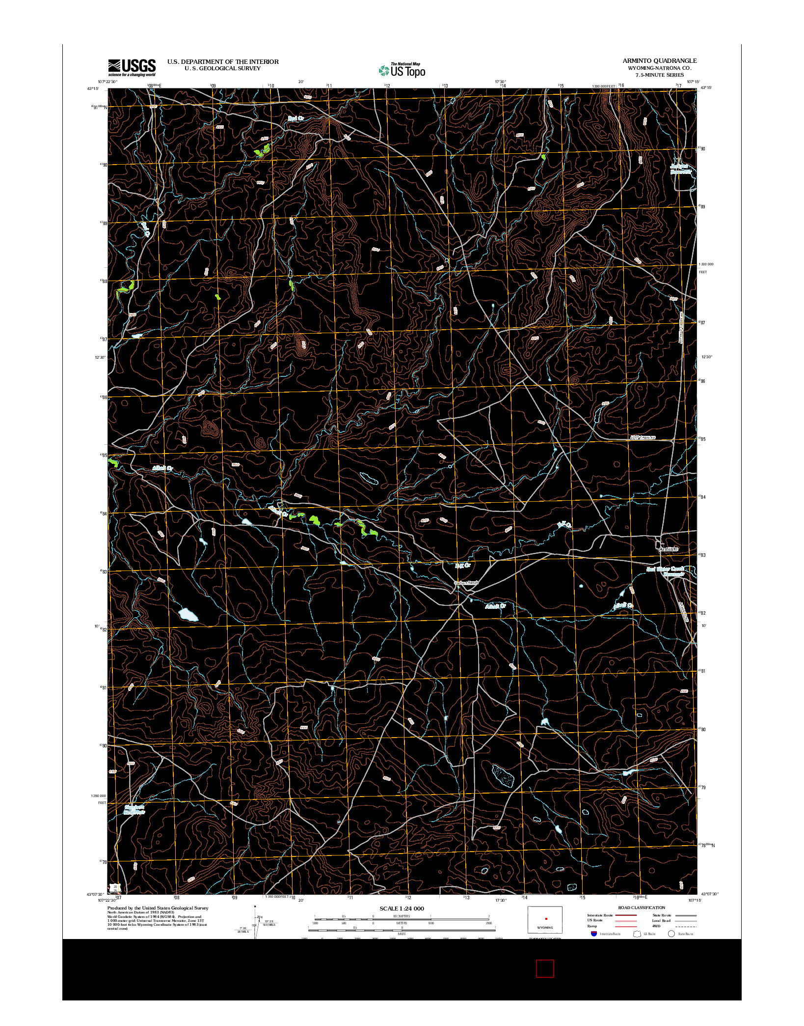 USGS US TOPO 7.5-MINUTE MAP FOR ARMINTO, WY 2012