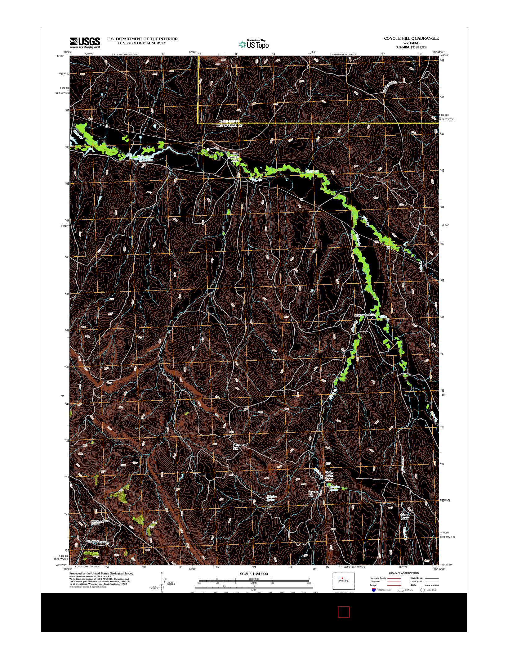 USGS US TOPO 7.5-MINUTE MAP FOR COYOTE HILL, WY 2012