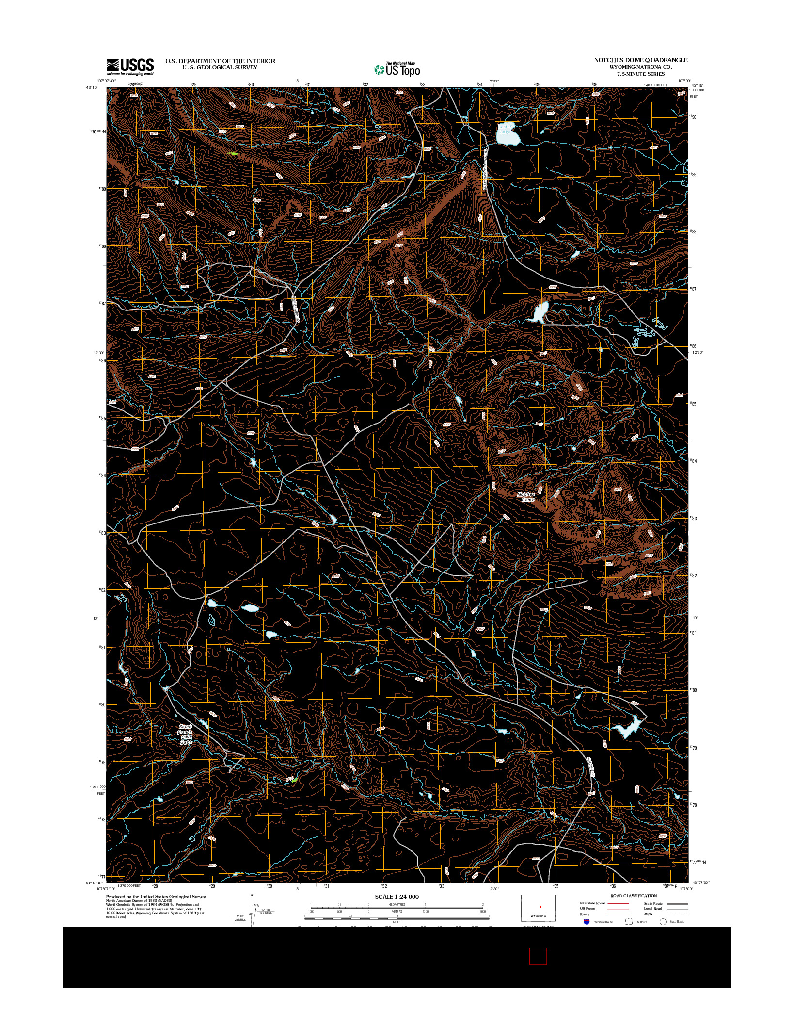 USGS US TOPO 7.5-MINUTE MAP FOR NOTCHES DOME, WY 2012