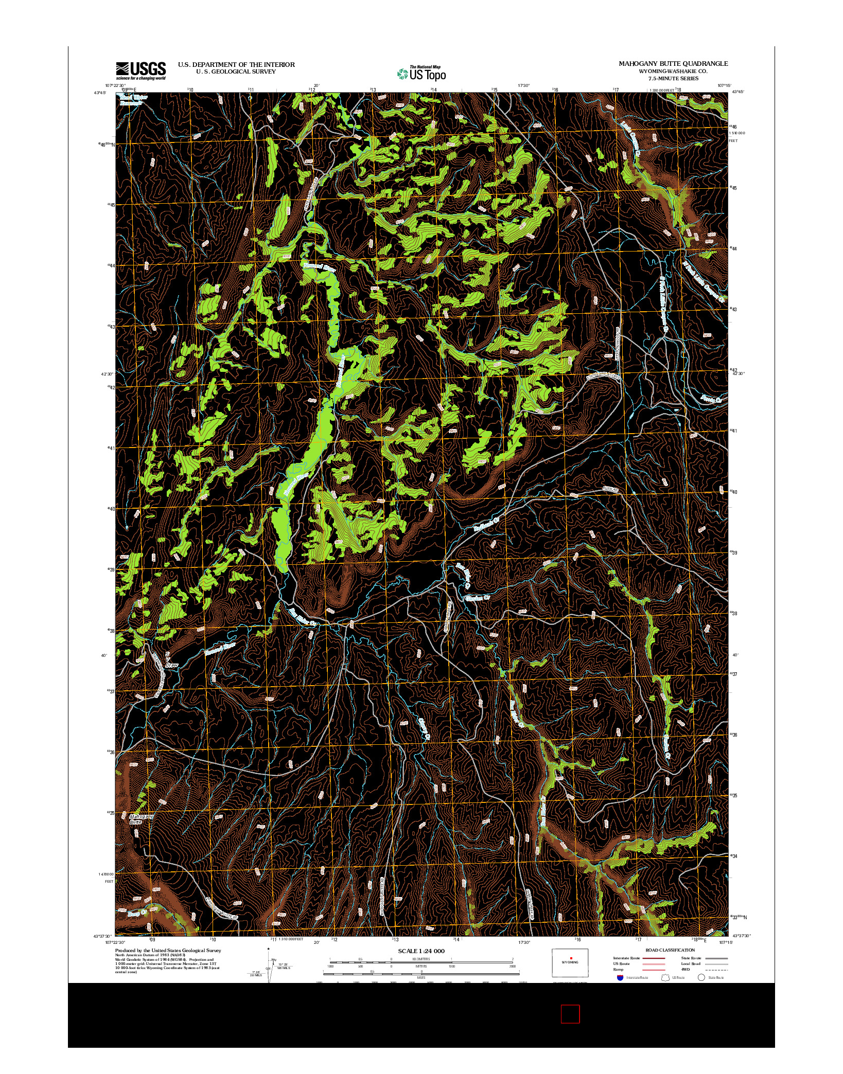 USGS US TOPO 7.5-MINUTE MAP FOR MAHOGANY BUTTE, WY 2012