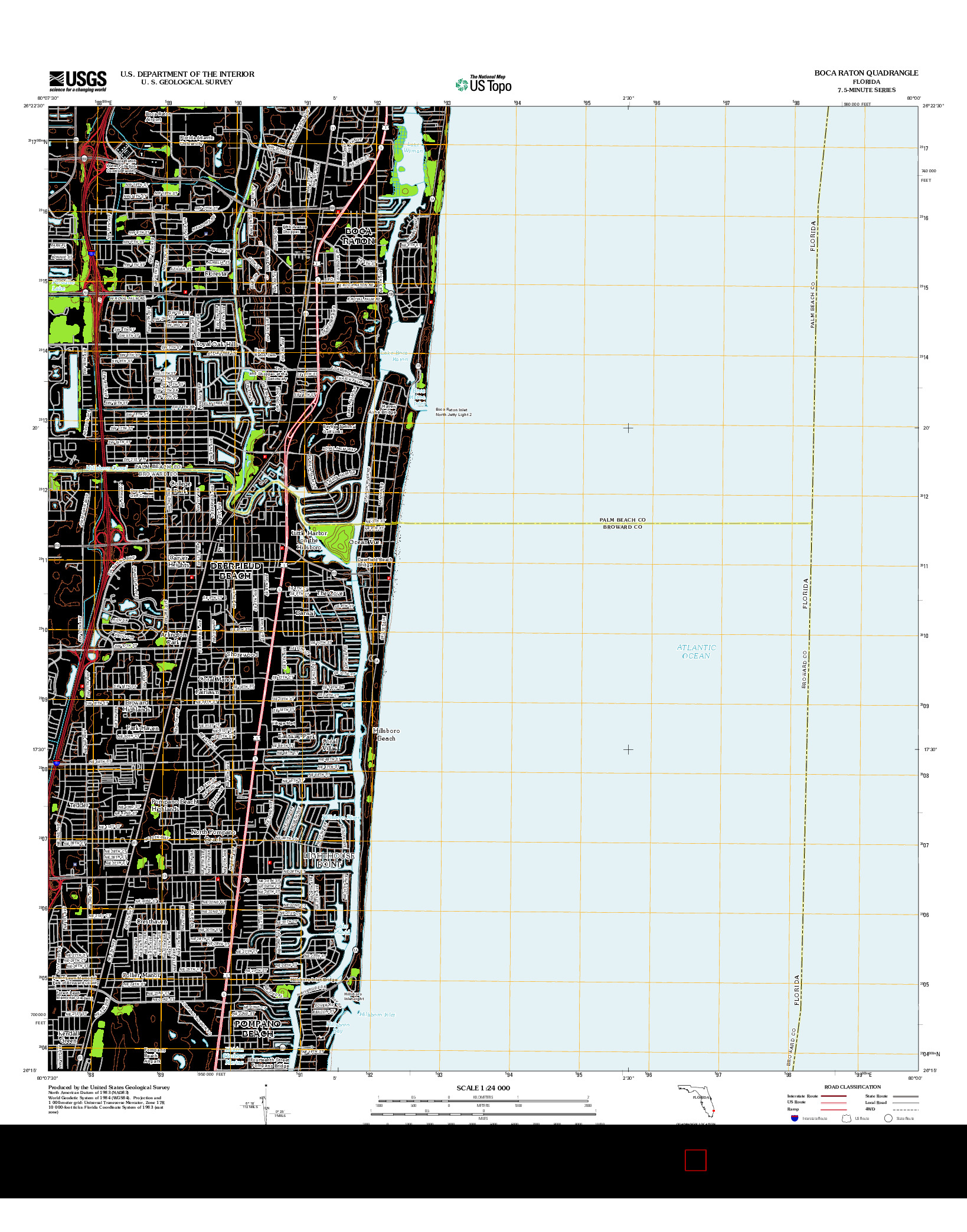 USGS US TOPO 7.5-MINUTE MAP FOR BOCA RATON, FL 2012