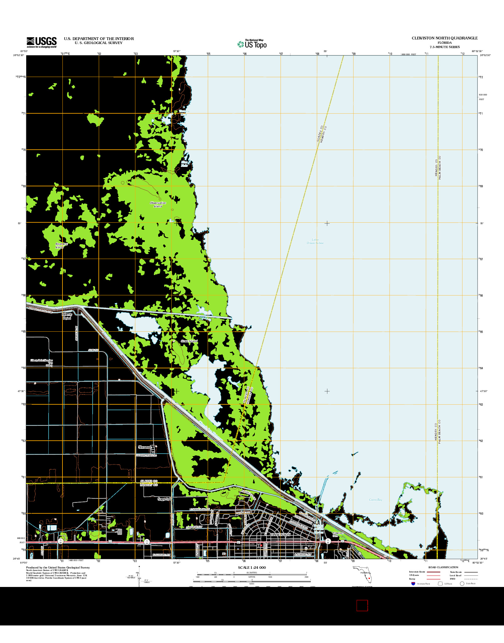 USGS US TOPO 7.5-MINUTE MAP FOR CLEWISTON NORTH, FL 2012