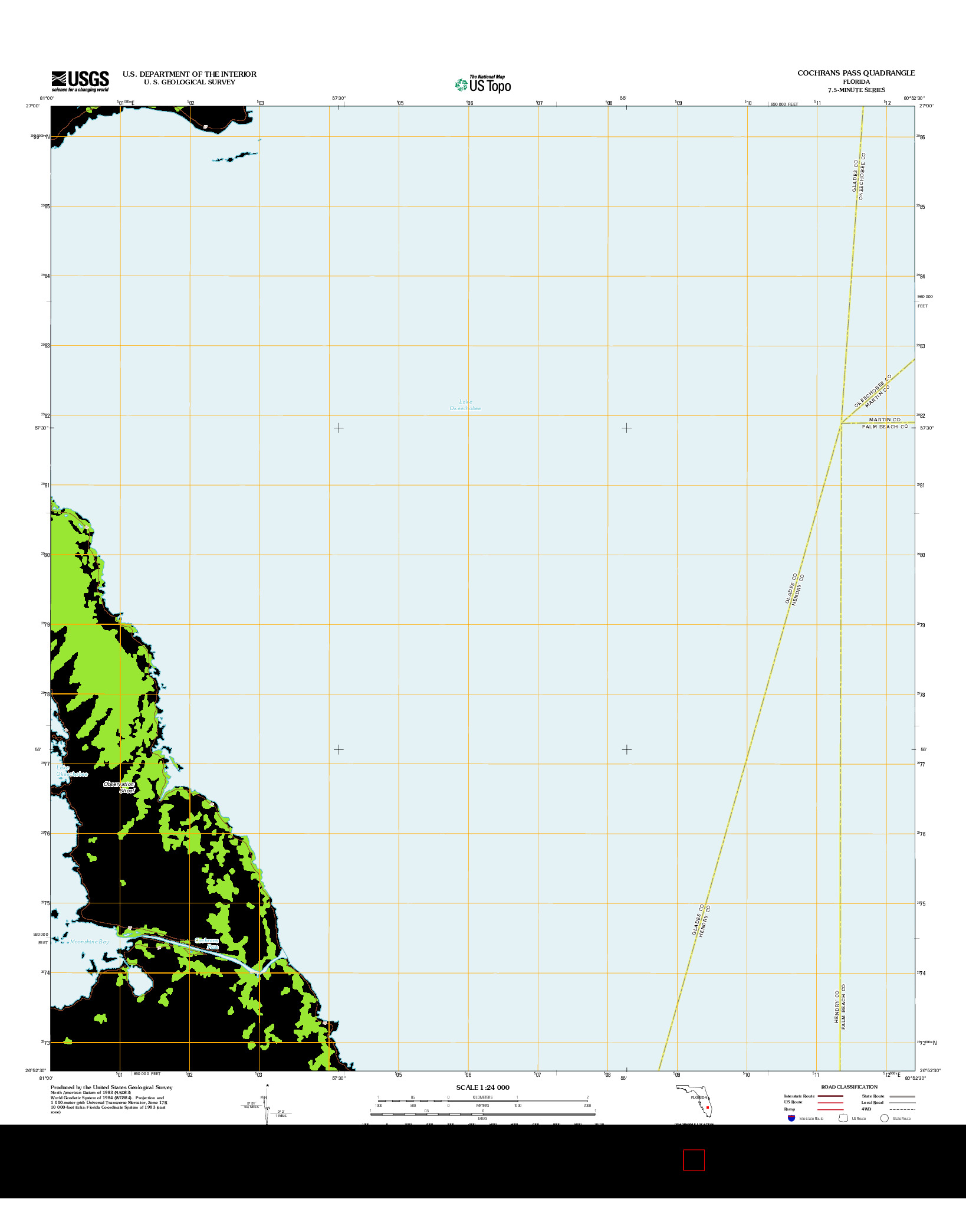 USGS US TOPO 7.5-MINUTE MAP FOR COCHRANS PASS, FL 2012