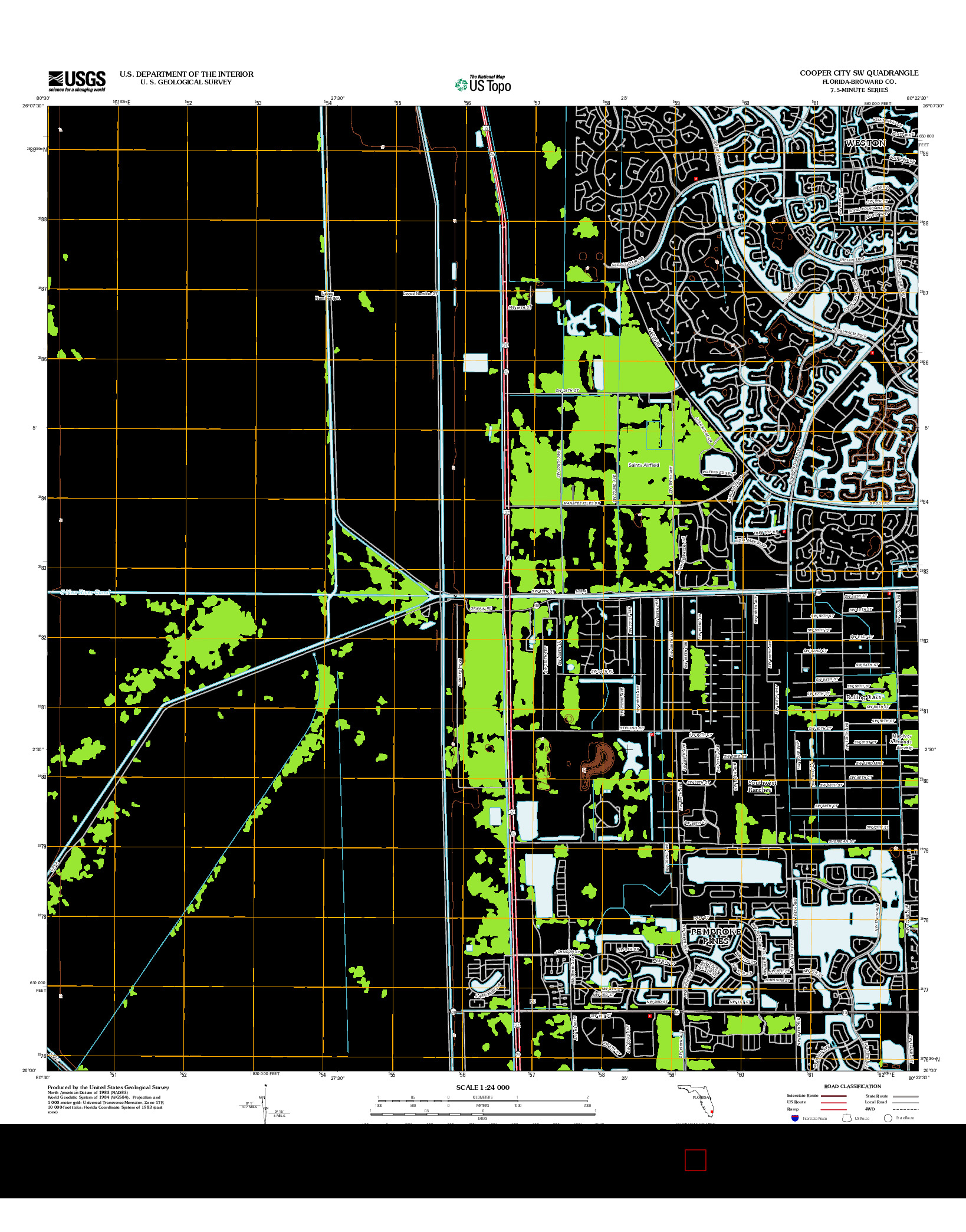 USGS US TOPO 7.5-MINUTE MAP FOR COOPER CITY SW, FL 2012