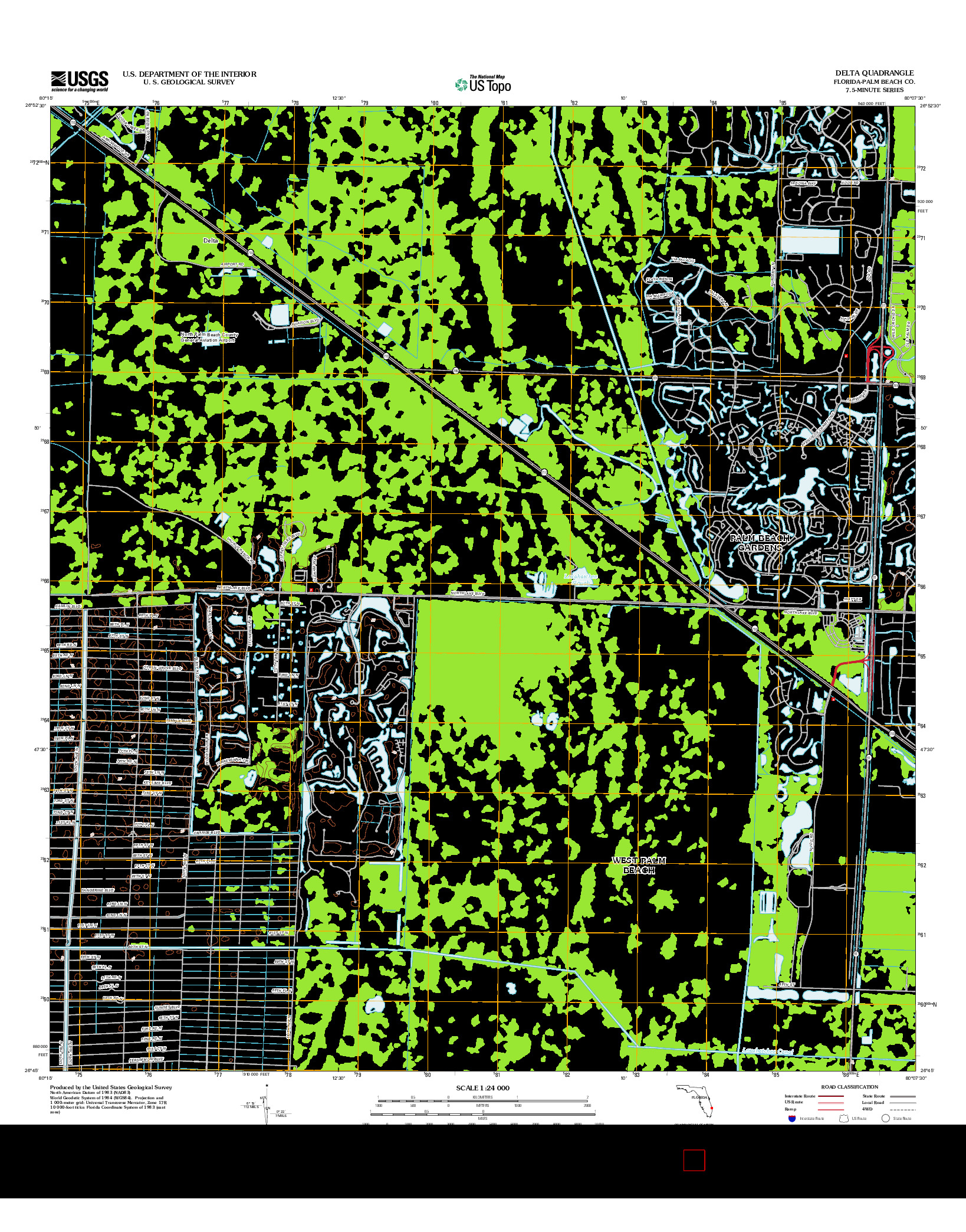 USGS US TOPO 7.5-MINUTE MAP FOR DELTA, FL 2012