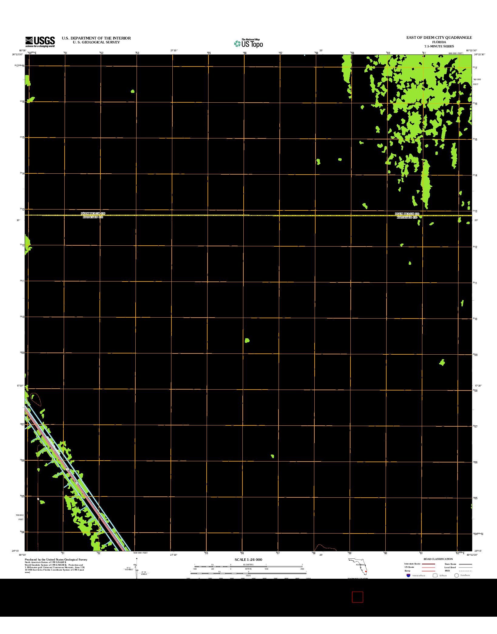 USGS US TOPO 7.5-MINUTE MAP FOR EAST OF DEEM CITY, FL 2012