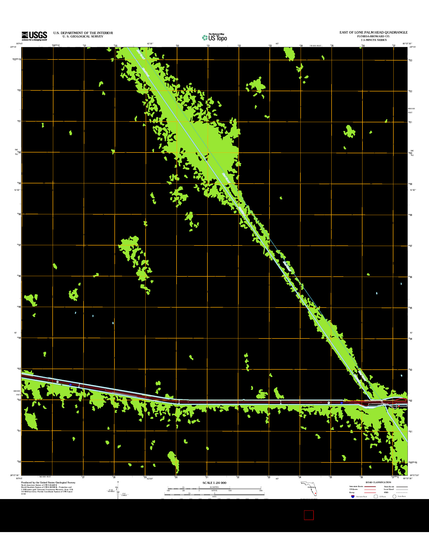 USGS US TOPO 7.5-MINUTE MAP FOR EAST OF LONE PALM HEAD, FL 2012