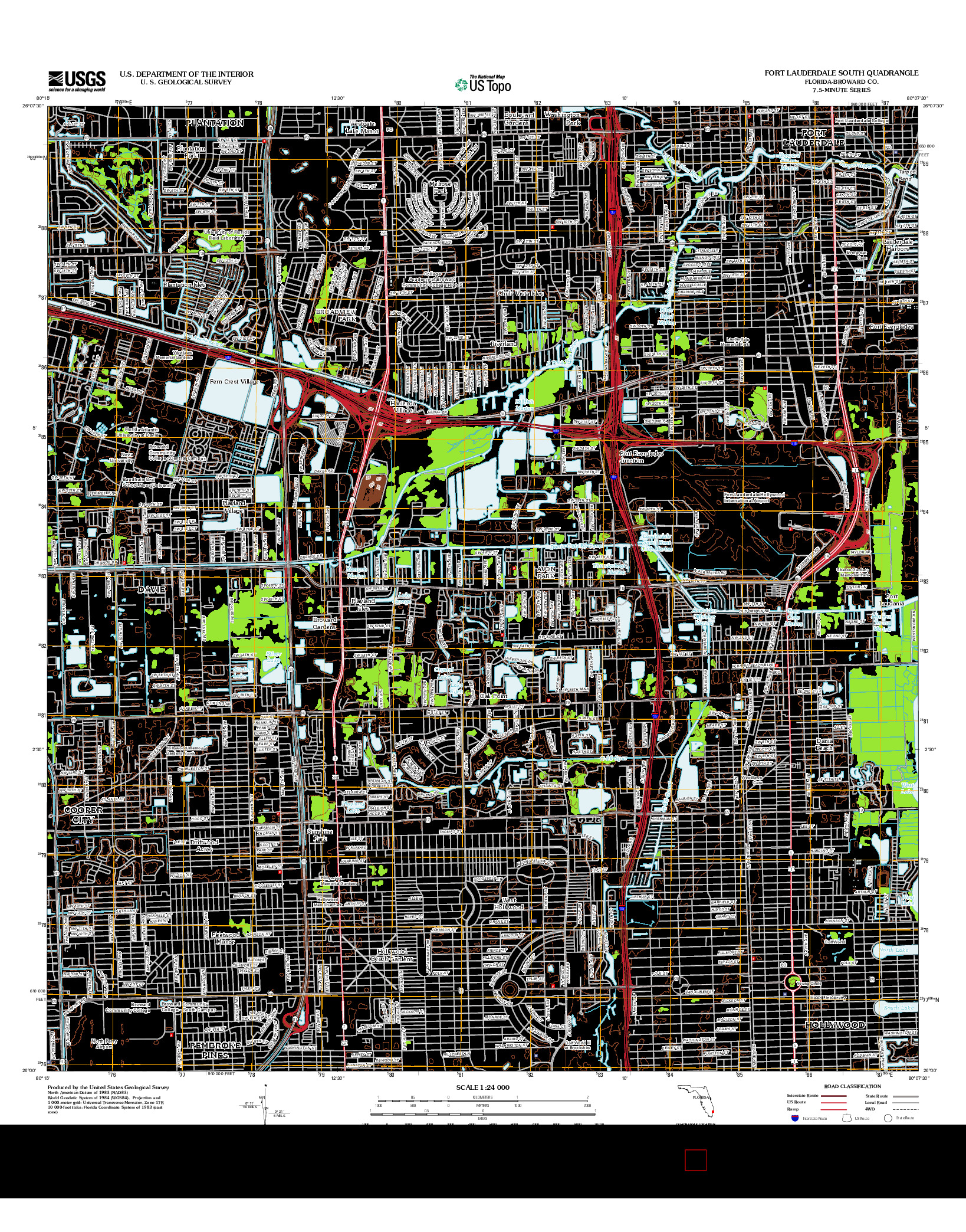 USGS US TOPO 7.5-MINUTE MAP FOR FORT LAUDERDALE SOUTH, FL 2012