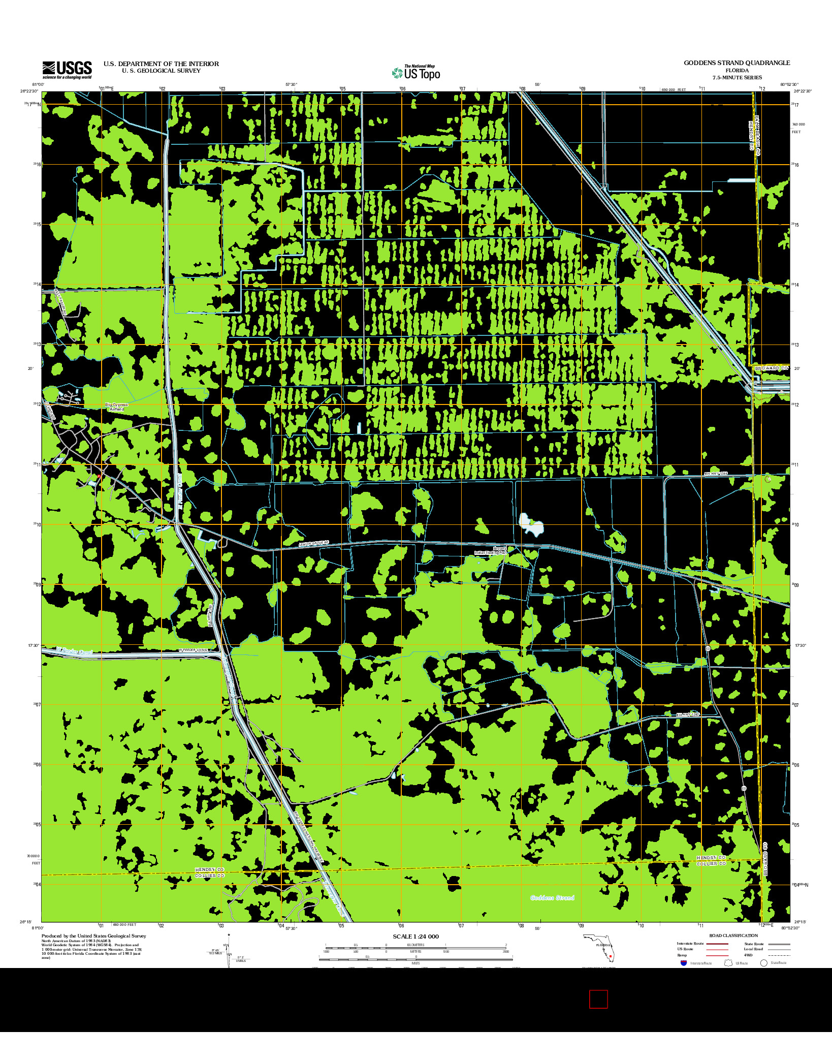 USGS US TOPO 7.5-MINUTE MAP FOR GODDENS STRAND, FL 2012