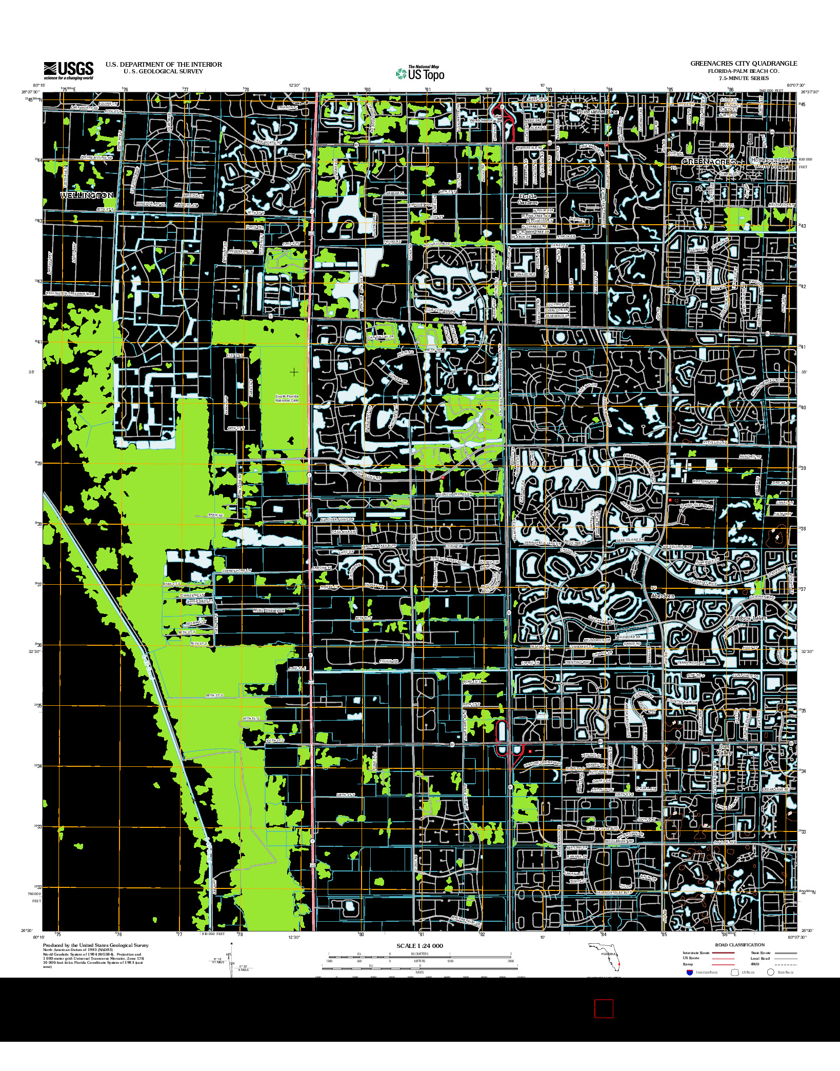 USGS US TOPO 7.5-MINUTE MAP FOR GREENACRES CITY, FL 2012