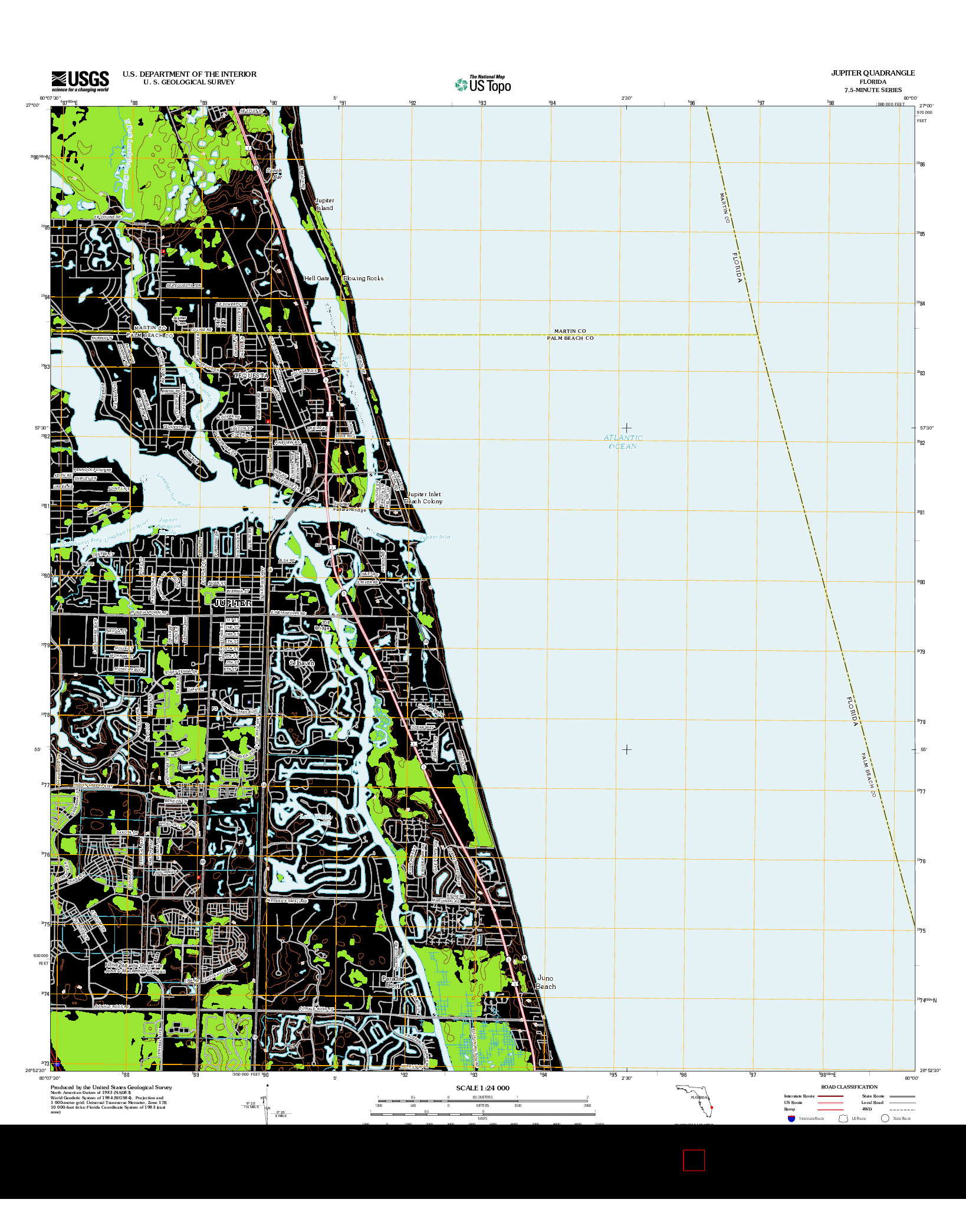 USGS US TOPO 7.5-MINUTE MAP FOR JUPITER, FL 2012