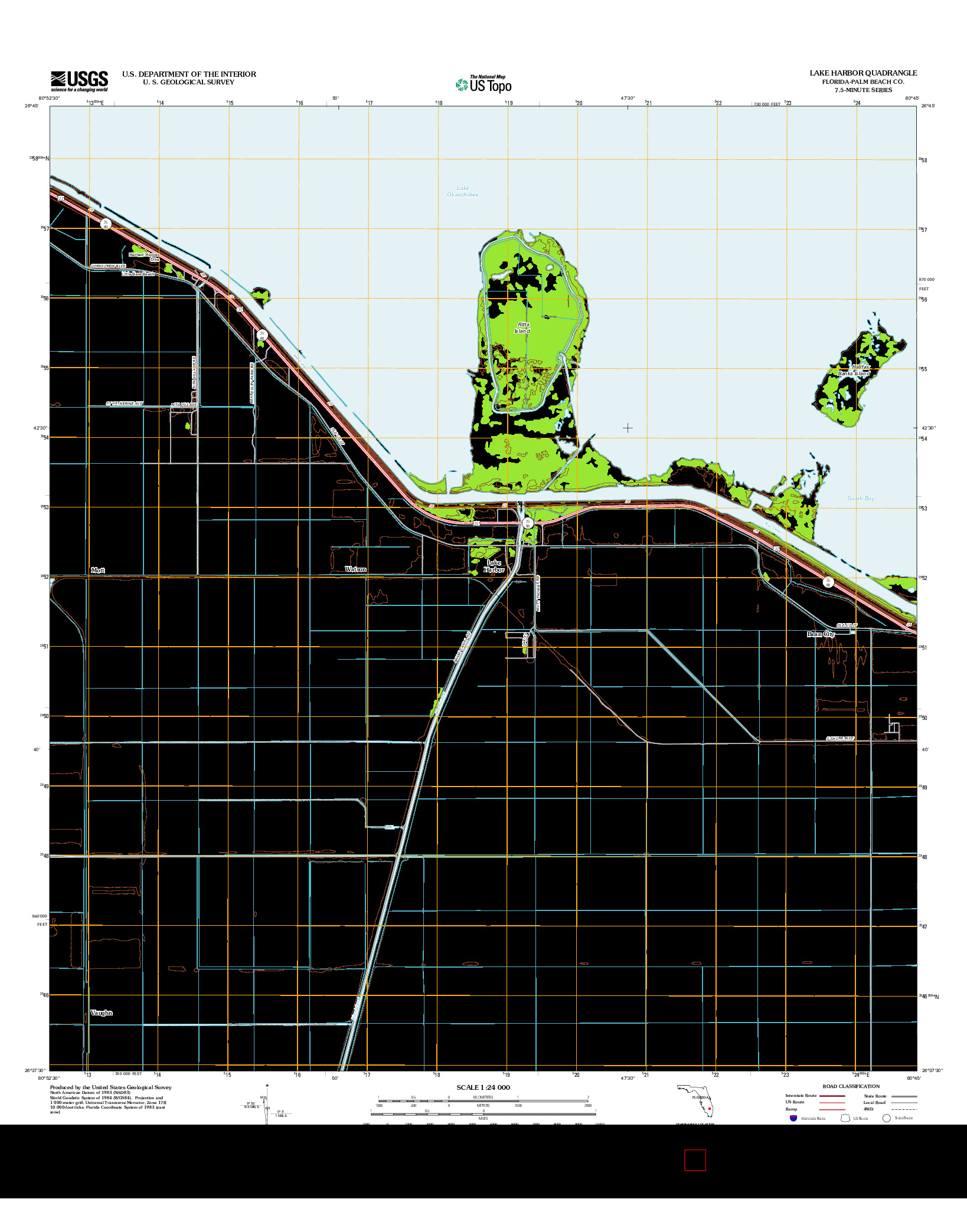 USGS US TOPO 7.5-MINUTE MAP FOR LAKE HARBOR, FL 2012