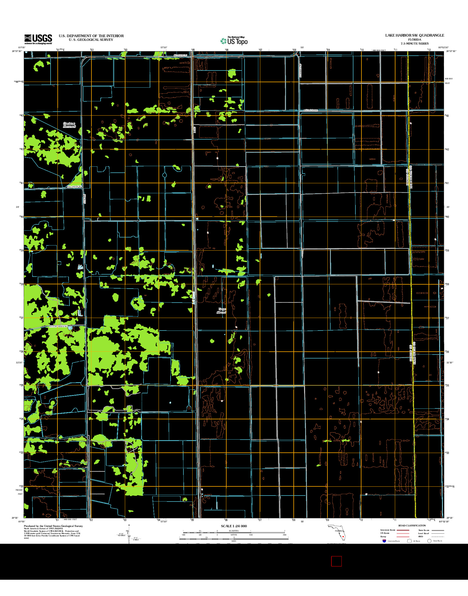 USGS US TOPO 7.5-MINUTE MAP FOR LAKE HARBOR SW, FL 2012