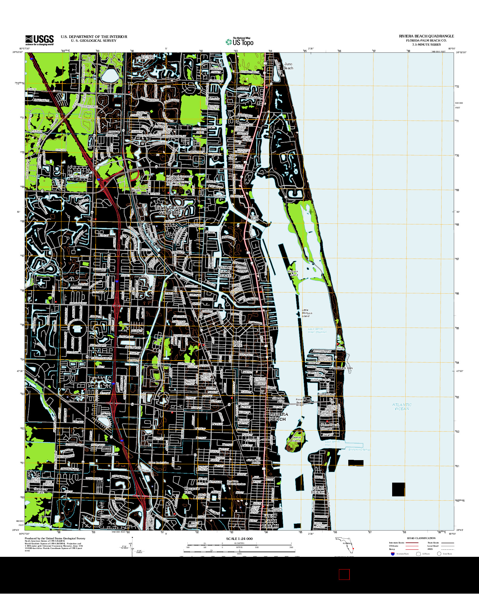 USGS US TOPO 7.5-MINUTE MAP FOR RIVIERA BEACH, FL 2012